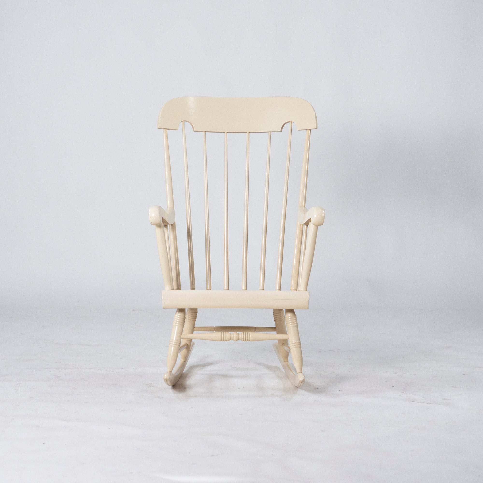 Hida Sangyo Rocking Chair HIDA Old Logo White Rare Color Showa Retro Antique Vintage Solid Wood Windsor