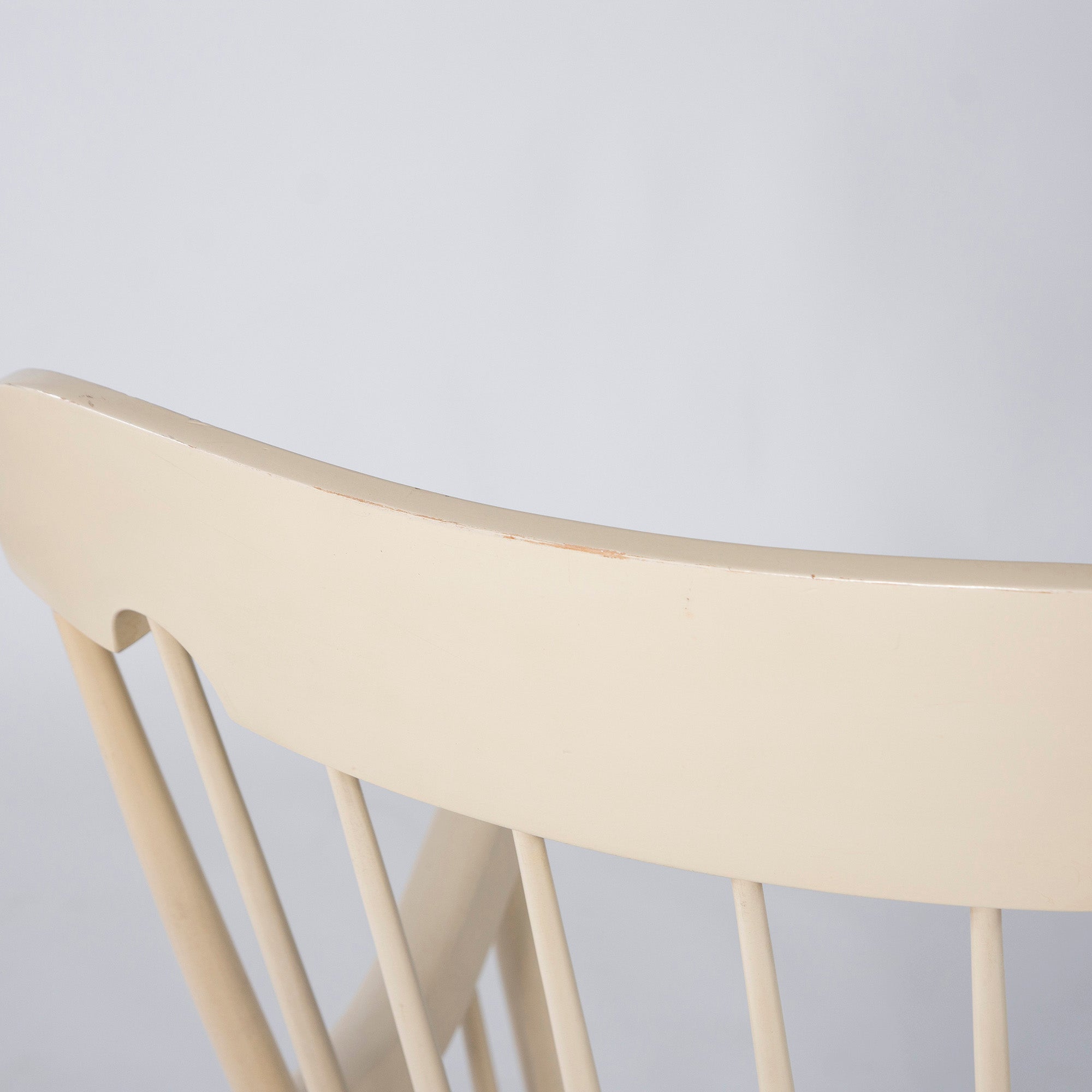 Hida Sangyo Rocking Chair HIDA Old Logo White Rare Color Showa Retro Antique Vintage Solid Wood Windsor