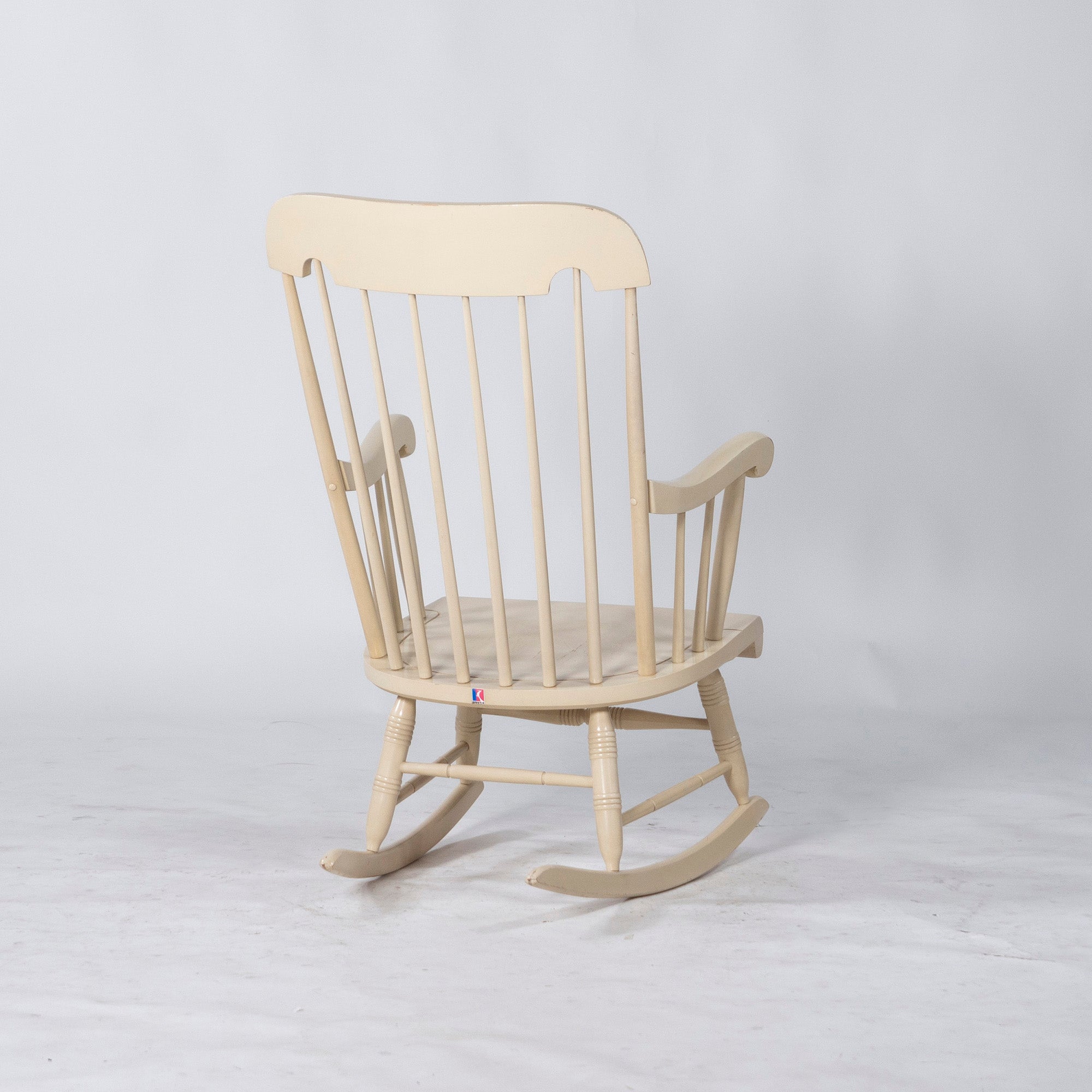 Hida Sangyo Rocking Chair HIDA Old Logo White Rare Color Showa Retro Antique Vintage Solid Wood Windsor
