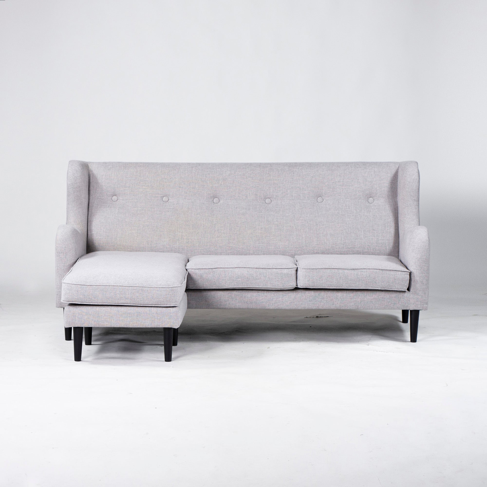 Francfranc Sofa Fierre 3P Light Gray w180 with Ottoman Couch Sofa High Back Sofa