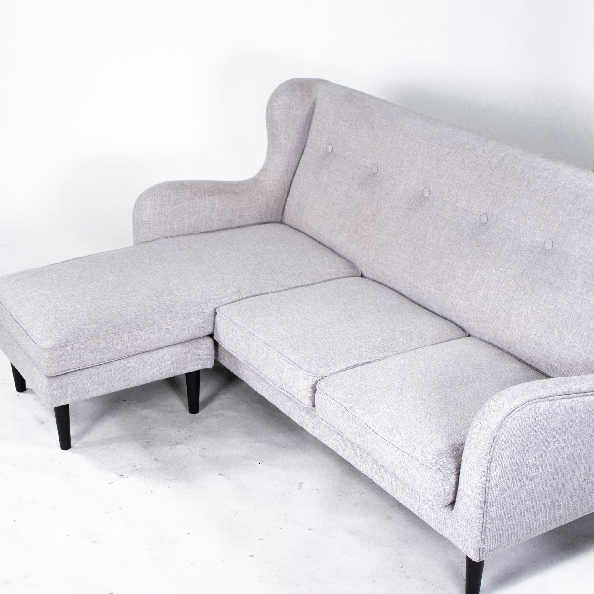 Francfranc Sofa Fierre 3P Light Gray w180 with Ottoman Couch Sofa High Back Sofa