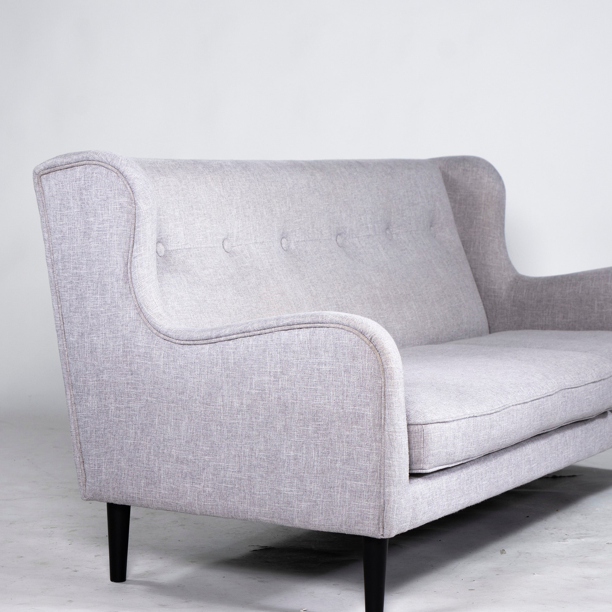 Francfranc Sofa Fierre 3P Light Gray w180 with Ottoman Couch Sofa High Back Sofa