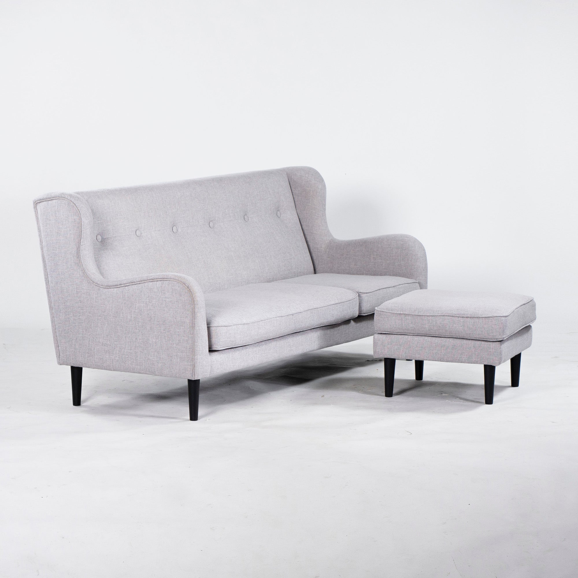 Francfranc Sofa Fierre 3P Light Gray w180 with Ottoman Couch Sofa High Back Sofa