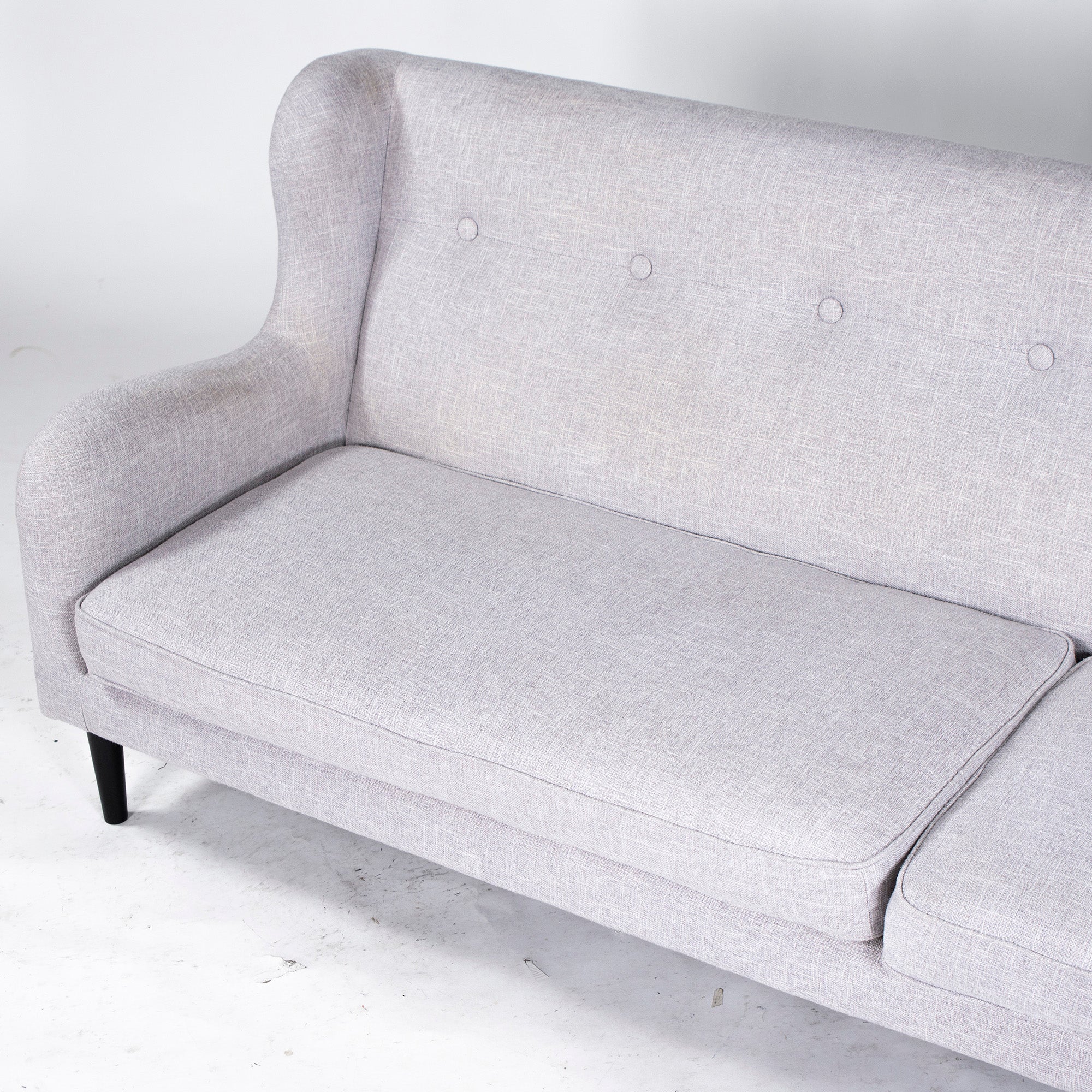 Francfranc Sofa Fierre 3P Light Gray w180 with Ottoman Couch Sofa High Back Sofa