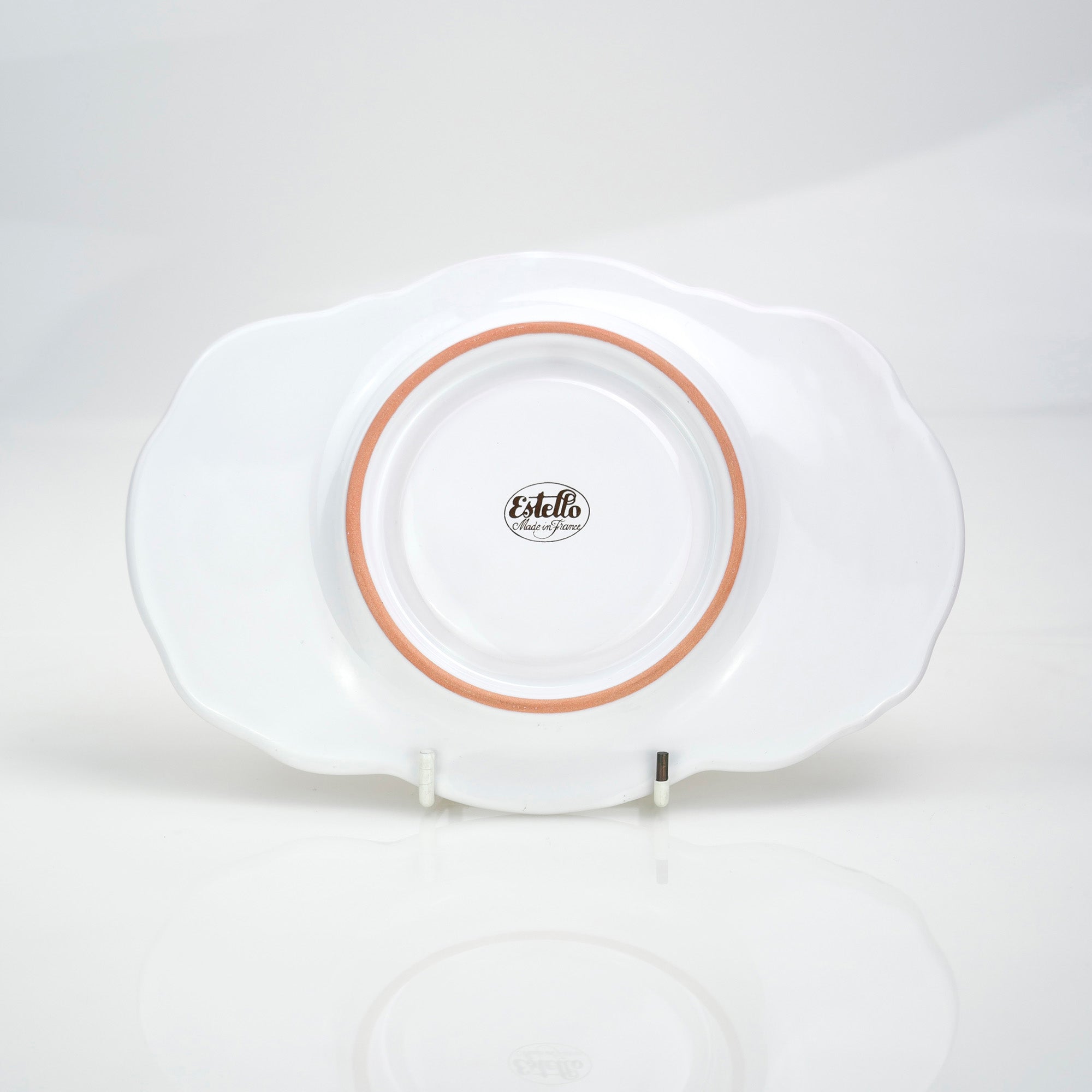 Estello French porcelain tableware, saucer and plate, croissant pattern