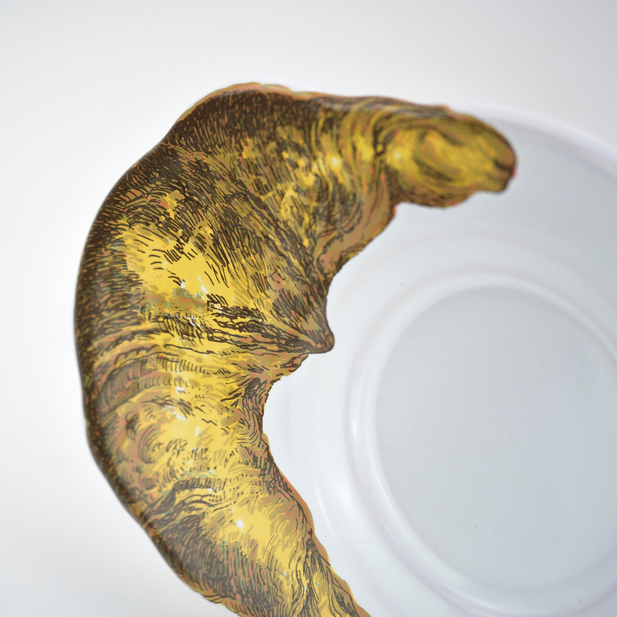 Estello French porcelain tableware, saucer and plate, croissant pattern