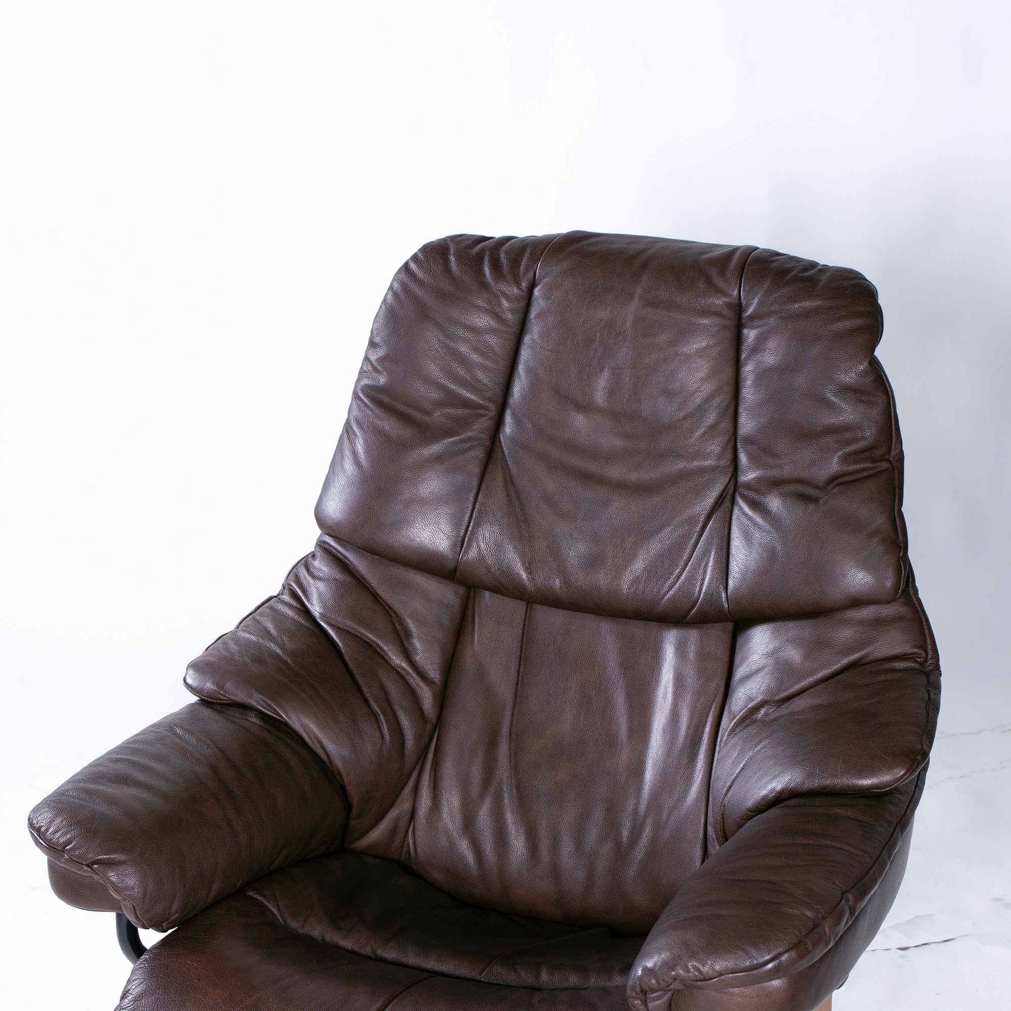 Ekornes Recliner Chair & Ottoman Ekornes Stressless Stressless Chair Reno S Size Brown High Back Genuine Leather