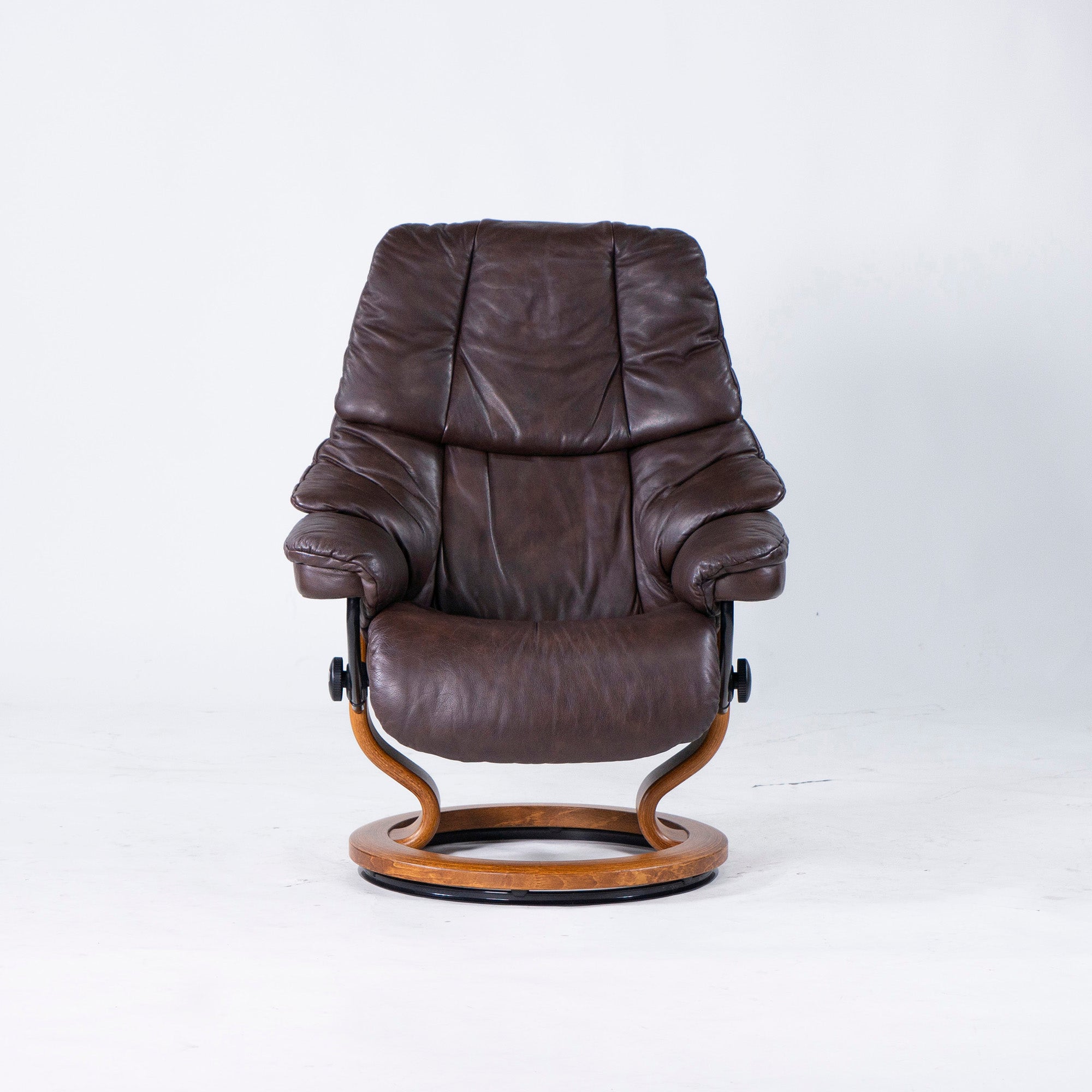 Ekornes Recliner Chair & Ottoman Ekornes Stressless Stressless Chair Reno S Size Brown High Back Genuine Leather