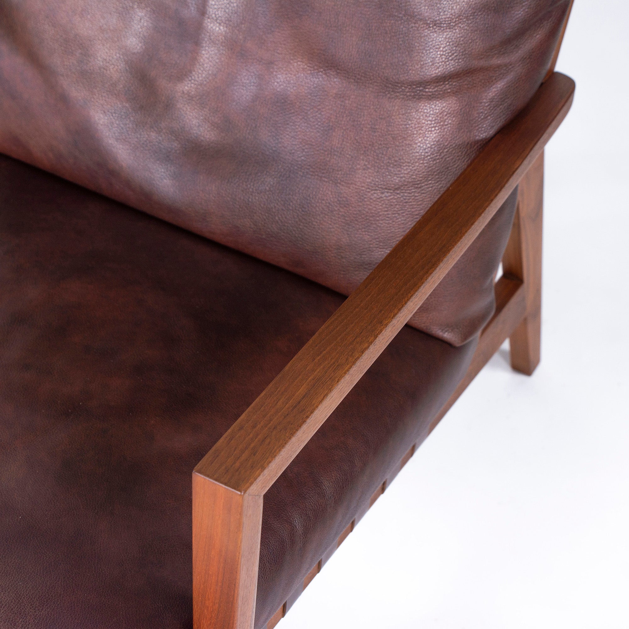 Lounge chair Ritzwell BLAVA Brava easy chair high back solid walnut leather genuine leather modern