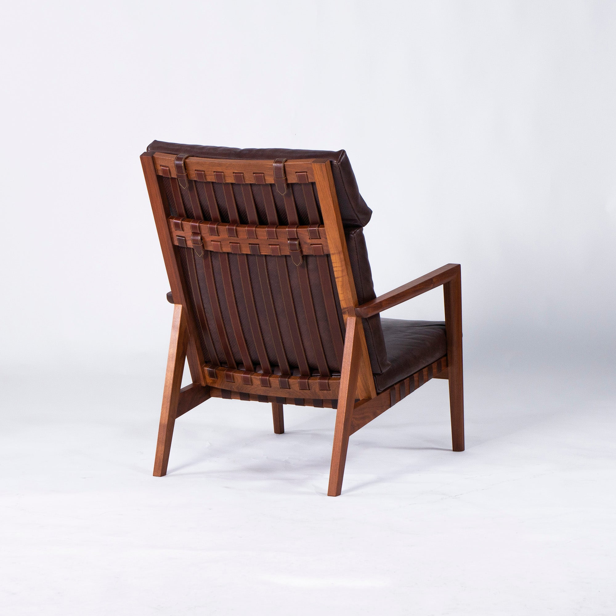 Lounge chair Ritzwell BLAVA Brava easy chair high back solid walnut leather genuine leather modern