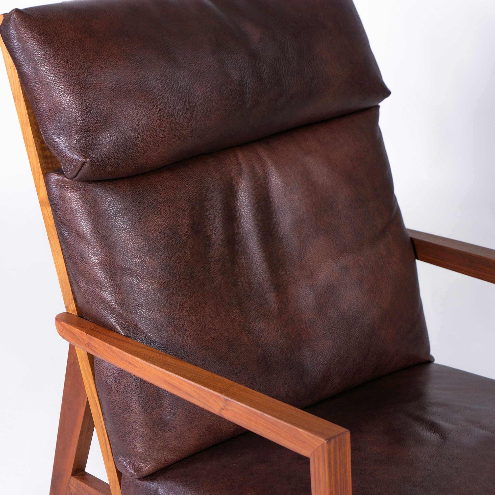 Lounge chair Ritzwell BLAVA Brava easy chair high back solid walnut leather genuine leather modern