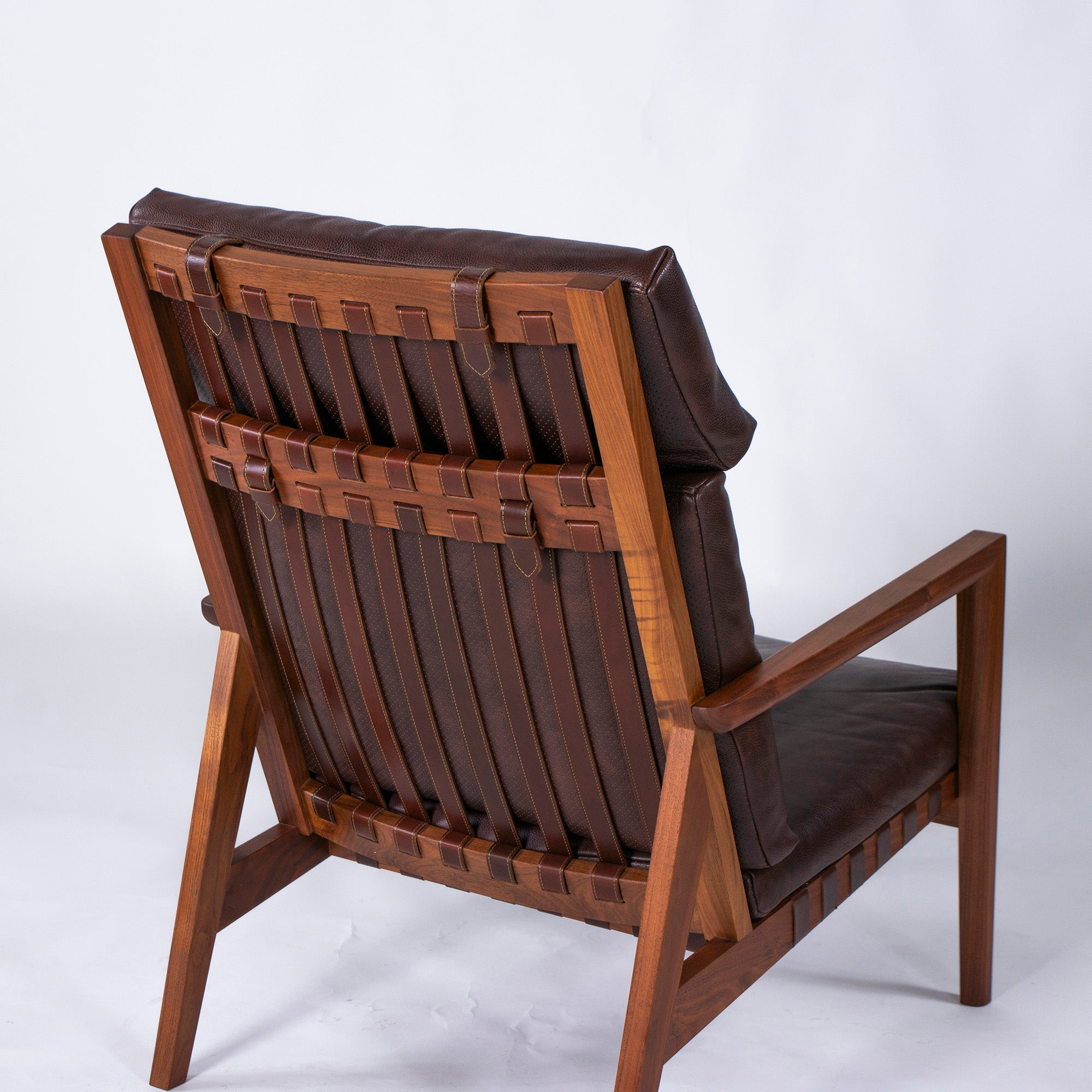 Lounge chair Ritzwell BLAVA Brava easy chair high back solid walnut leather genuine leather modern