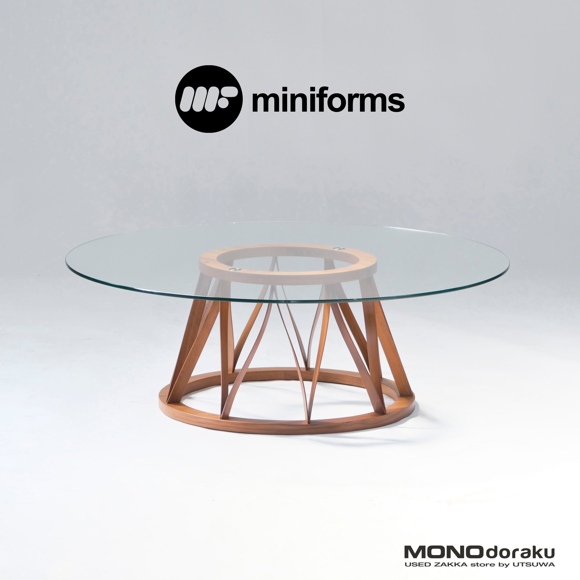 Center table miniforms ◆Delivery area limited◆ ACCO Akko low table w103 walnut glass top Italian modern