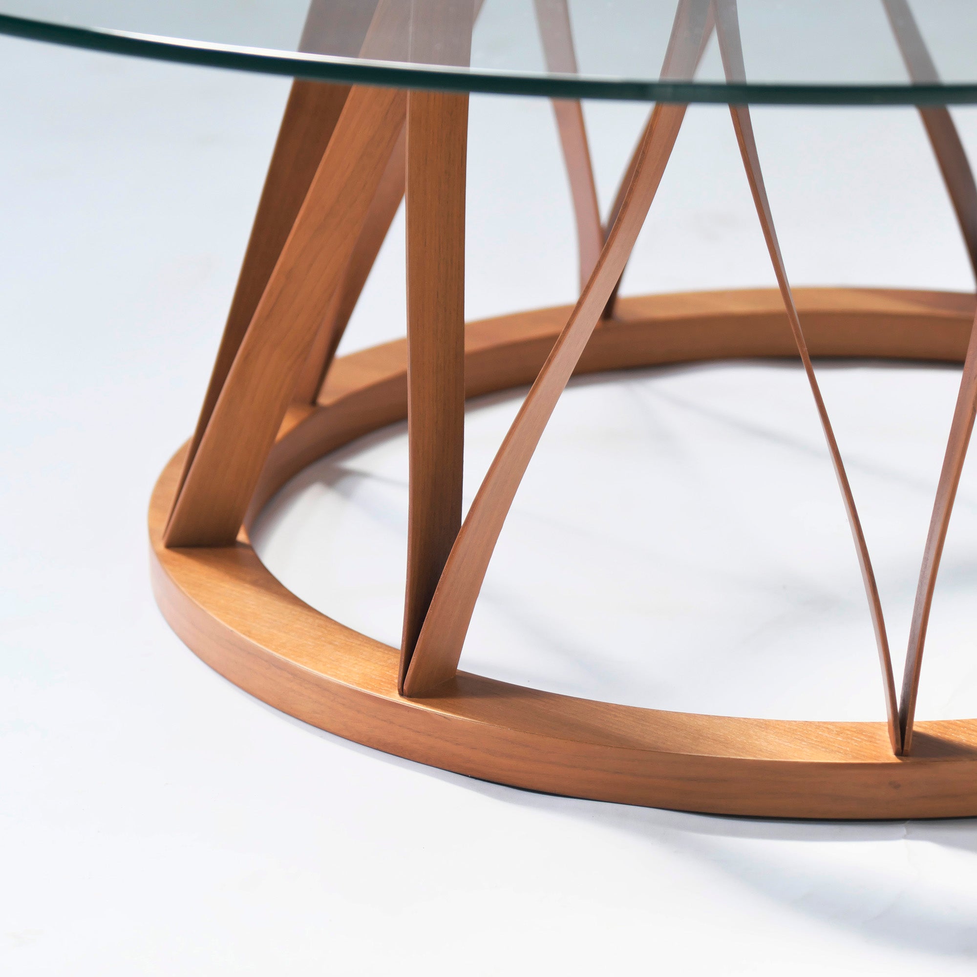 Center table miniforms ◆Delivery area limited◆ ACCO Akko low table w103 walnut glass top Italian modern