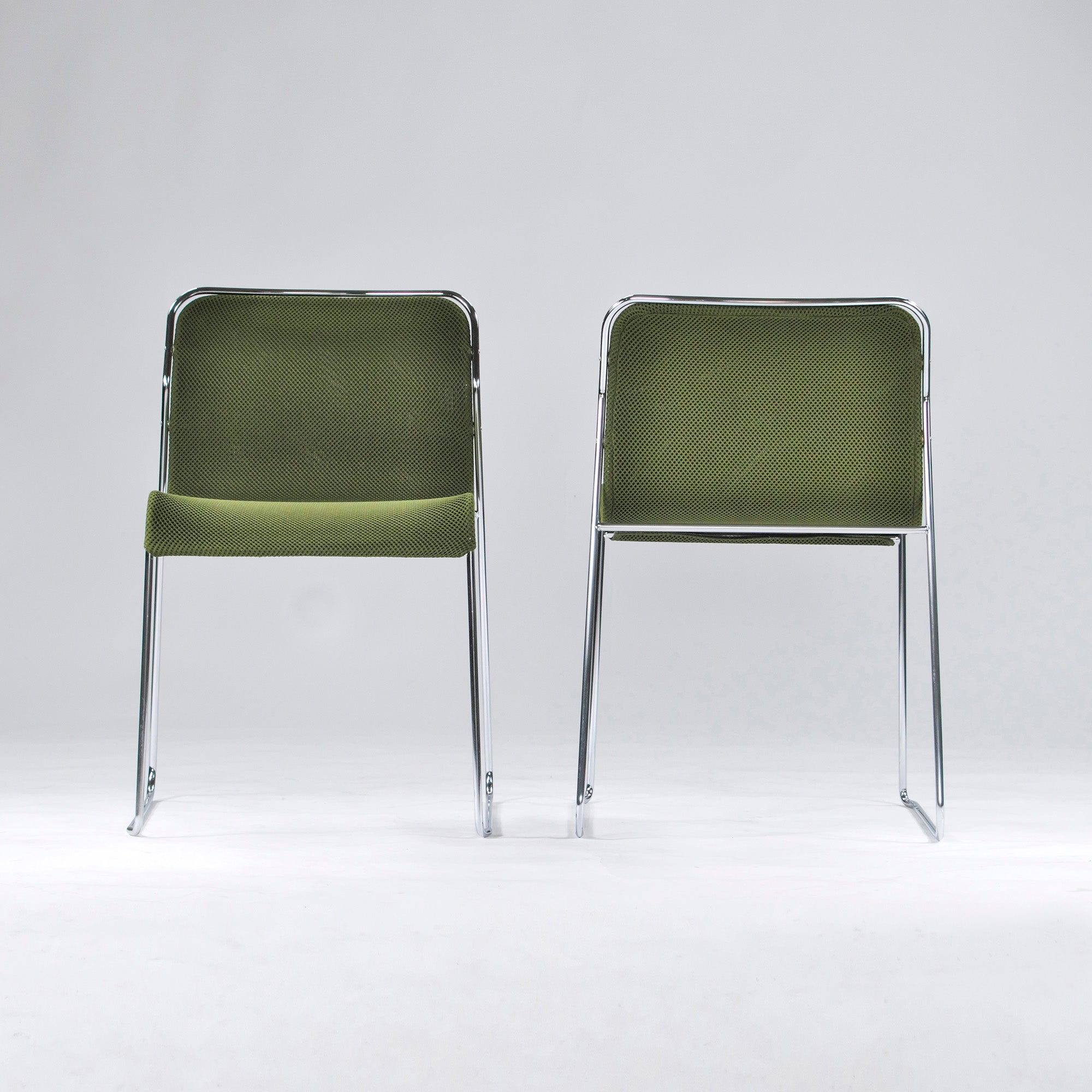Stacking chair, Cassina Ixsey handling, Liv'it, misfit, set of 2, green, made in Italy, dining chair