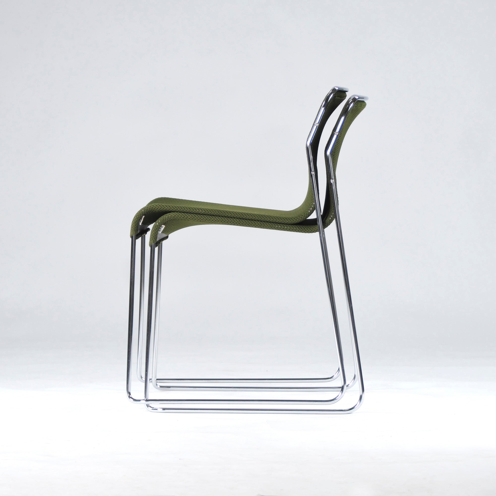 Stacking chair, Cassina Ixsey handling, Liv'it, misfit, set of 2, green, made in Italy, dining chair