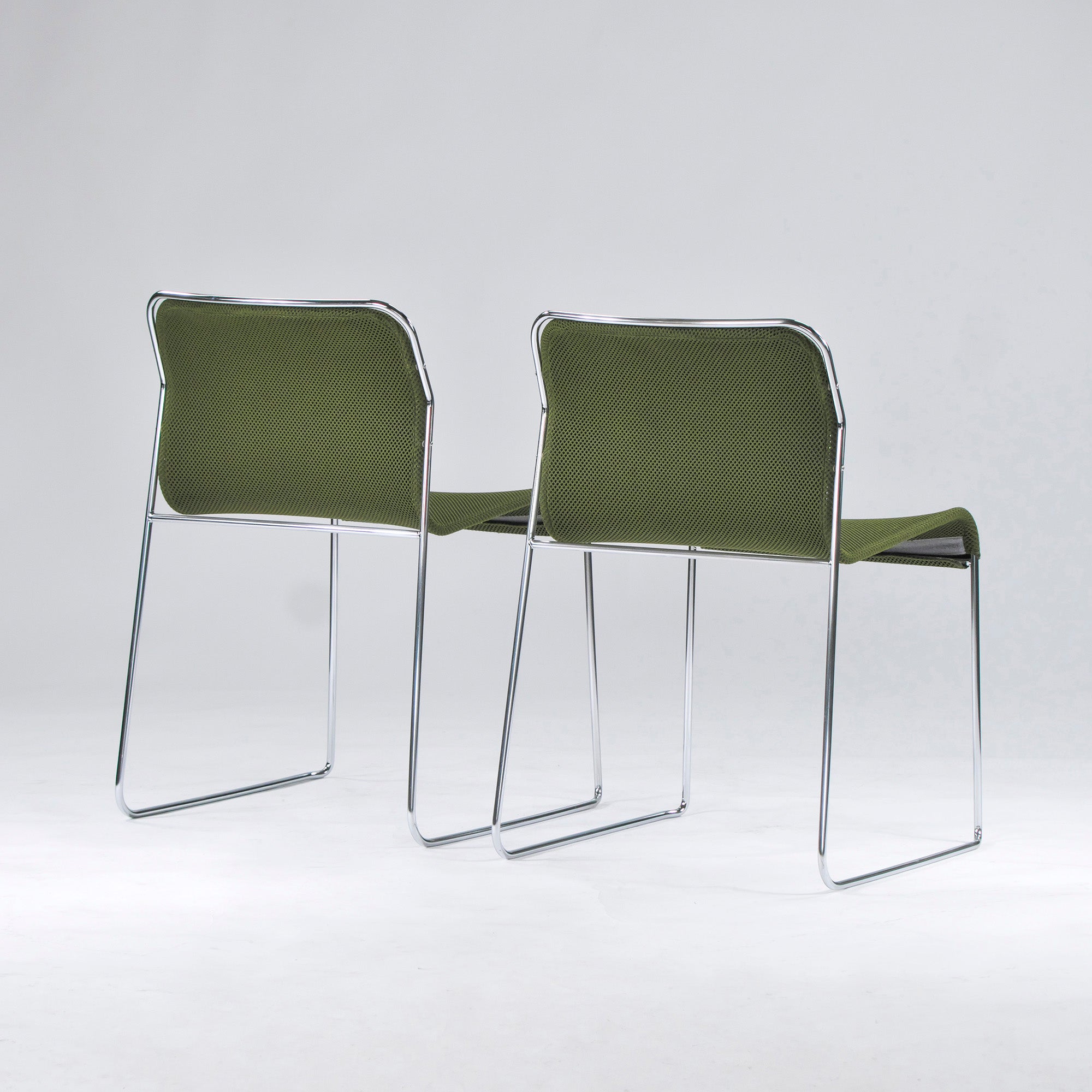 Stacking chair, Cassina Ixsey handling, Liv'it, misfit, set of 2, green, made in Italy, dining chair