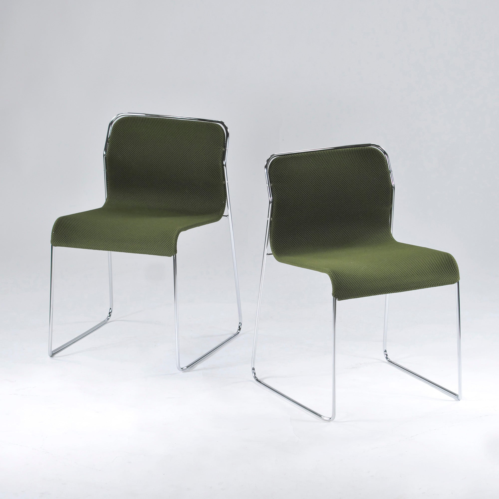Stacking chair, Cassina Ixsey handling, Liv'it, misfit, set of 2, green, made in Italy, dining chair