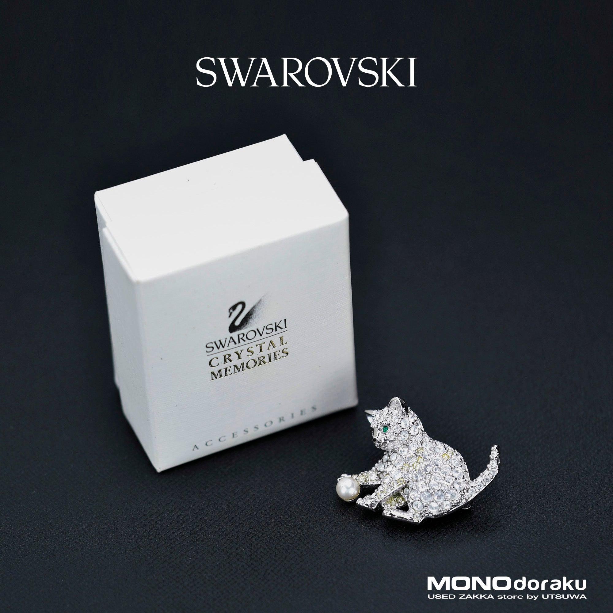 SWAROVSKI Crystal Glass Accessories Brooch Kitten