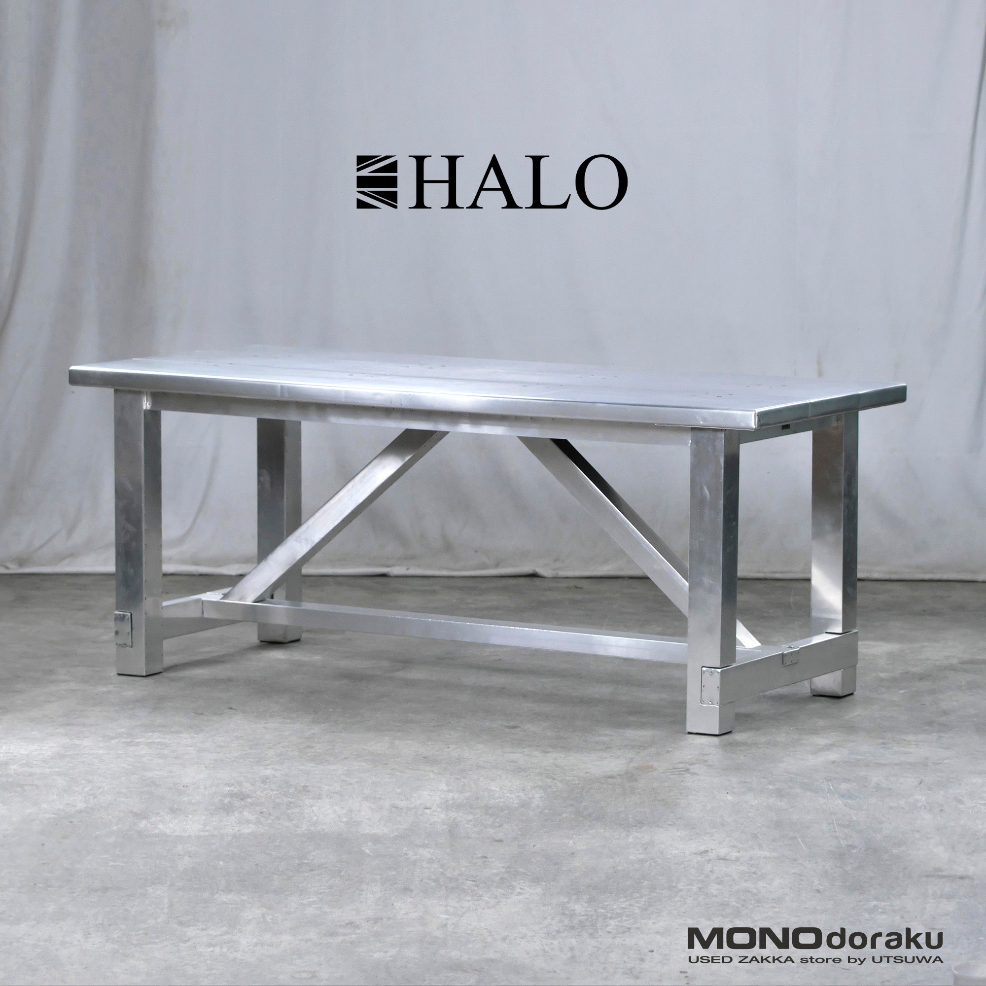 Dining table HALO BOSTON Boston aluminum top w180 ASPLUND vintage style industrial modern