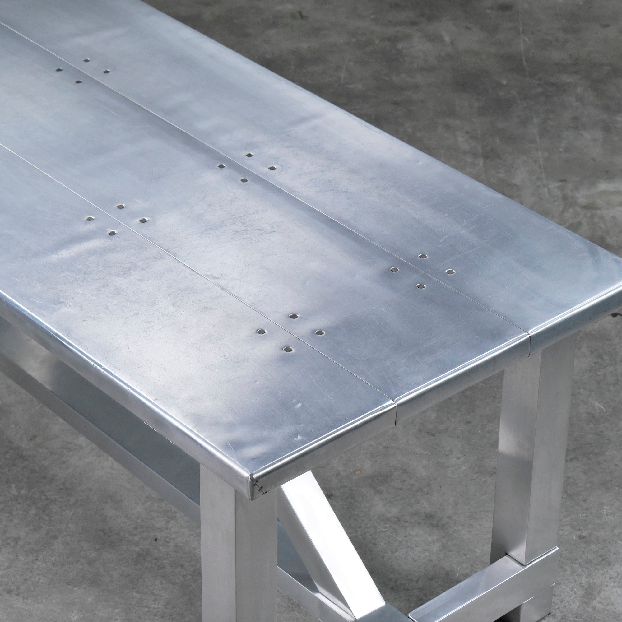 Dining table HALO BOSTON Boston aluminum top w180 ASPLUND vintage style industrial modern