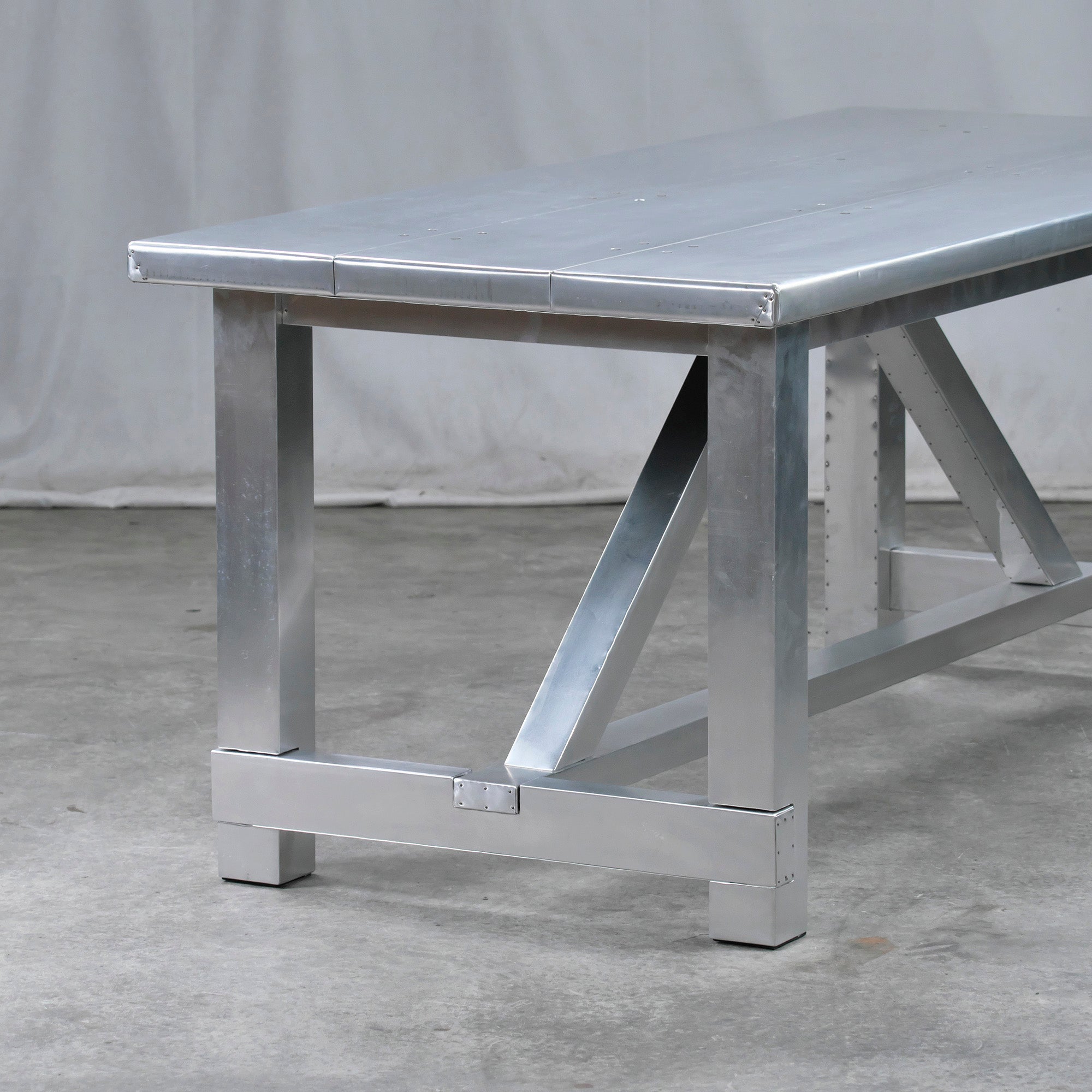 Dining table HALO BOSTON Boston aluminum top w180 ASPLUND vintage style industrial modern