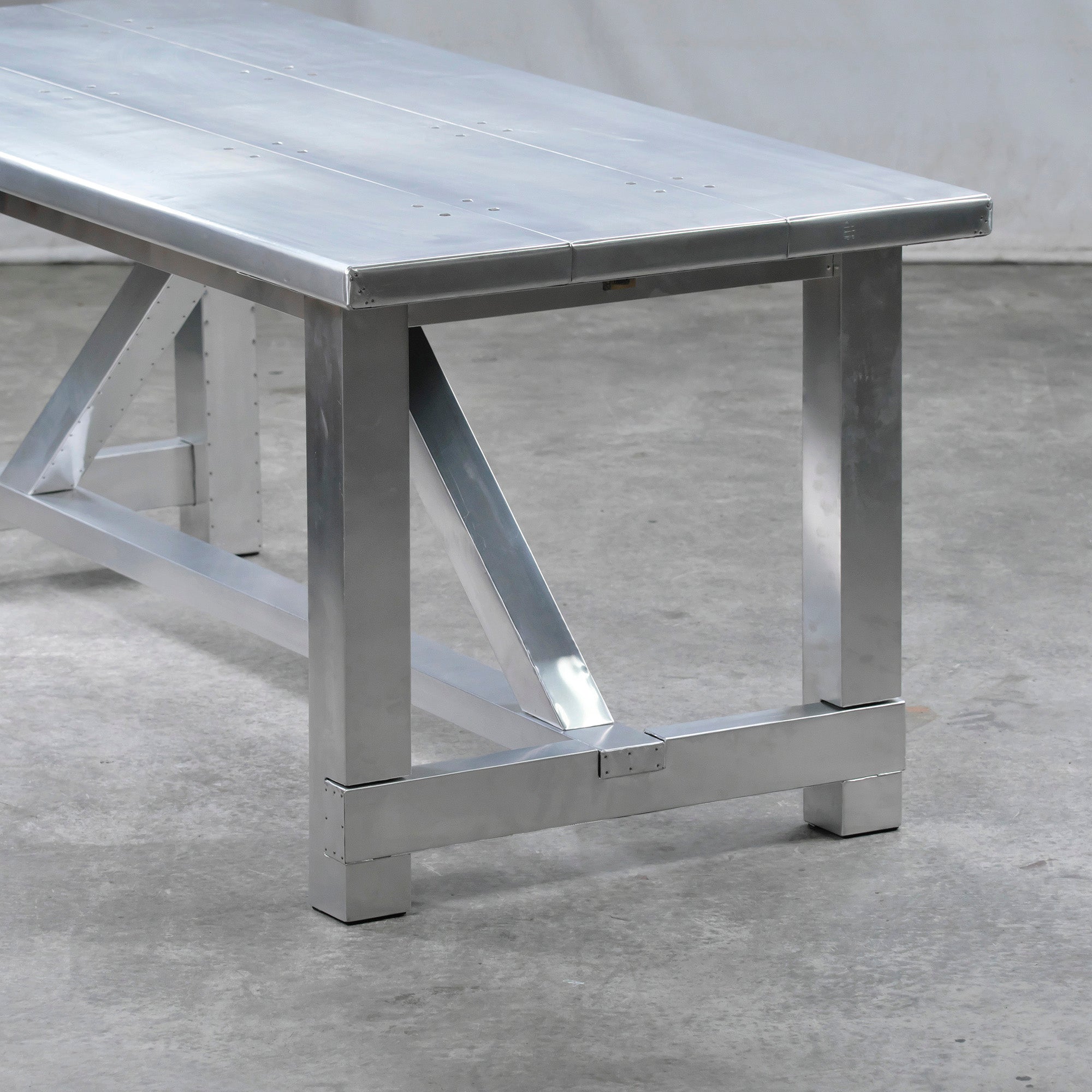 Dining table HALO BOSTON Boston aluminum top w180 ASPLUND vintage style industrial modern