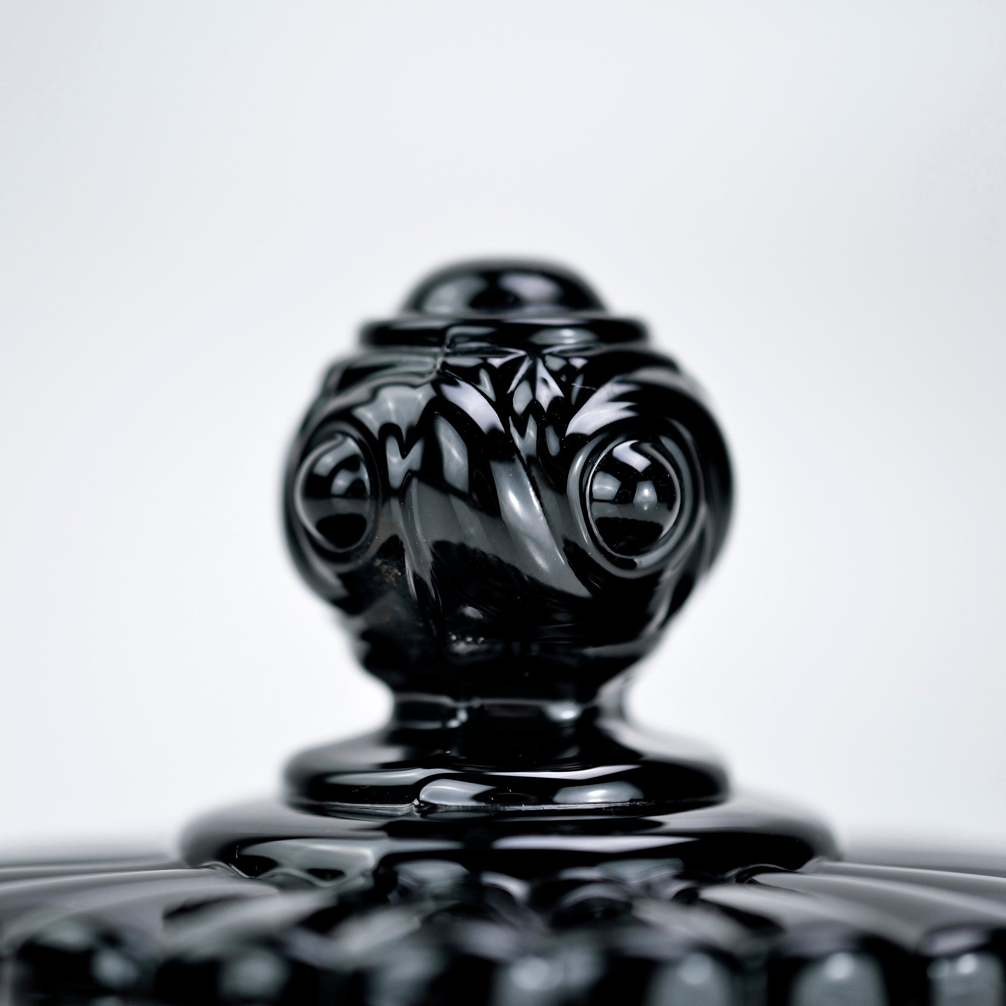 バカラ ルッセ Baccarat RUSSE ブラッククリスタル キャンディポット ボンボニエール 美品