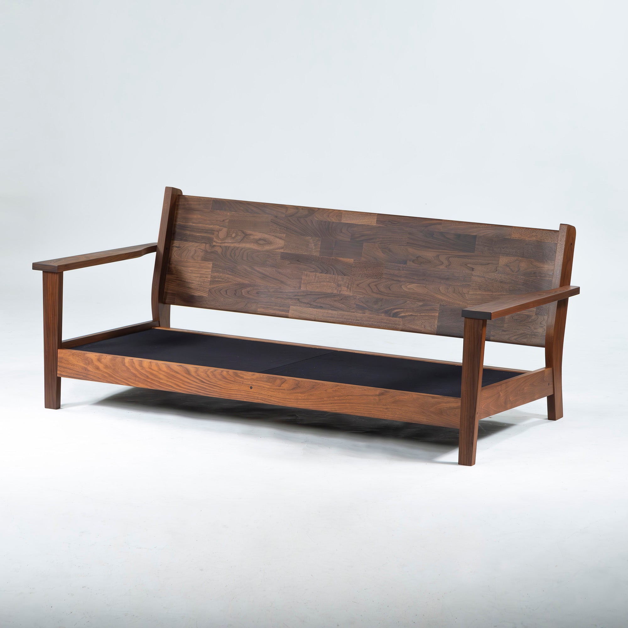 MASTERWAL Picchio PS1 sofa, solid walnut, oil finish, genuine leather, wood frame