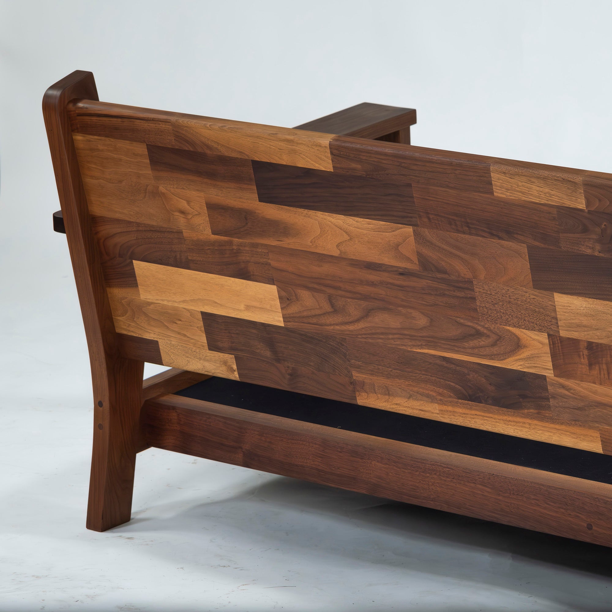 MASTERWAL Picchio PS1 sofa, solid walnut, oil finish, genuine leather, wood frame