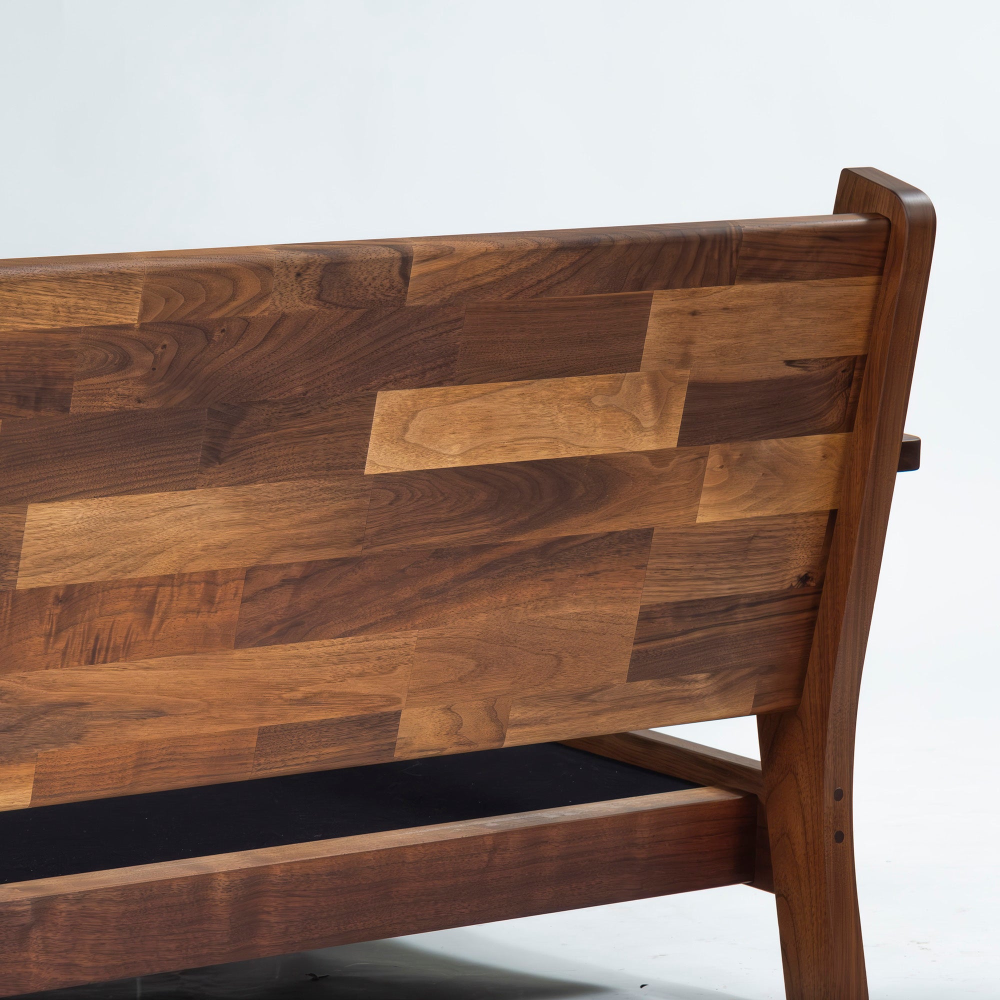 MASTERWAL Picchio PS1 sofa, solid walnut, oil finish, genuine leather, wood frame