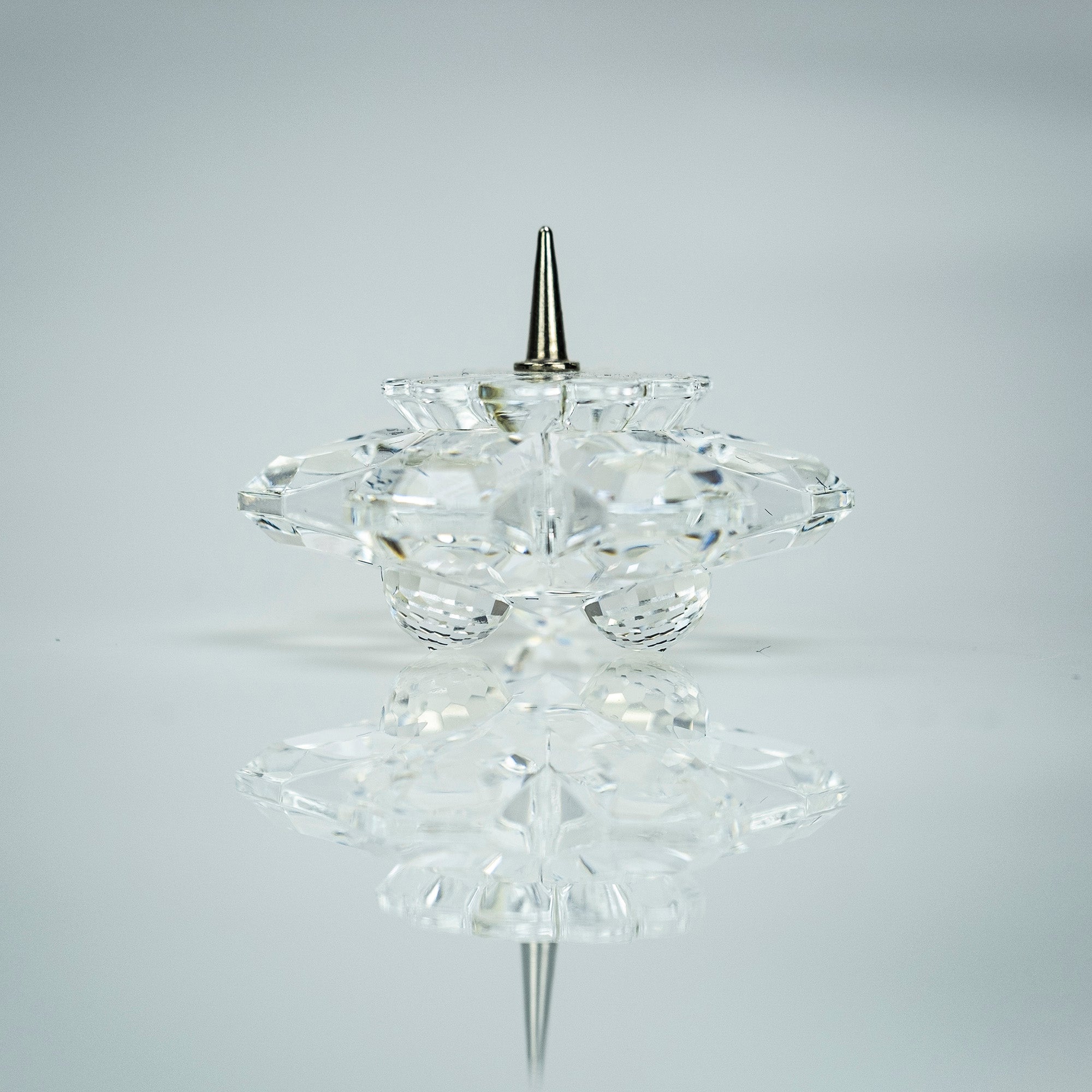 Swarovski Snowflake Candle Holder Set of 2 1989 Old Engraving Discontinued