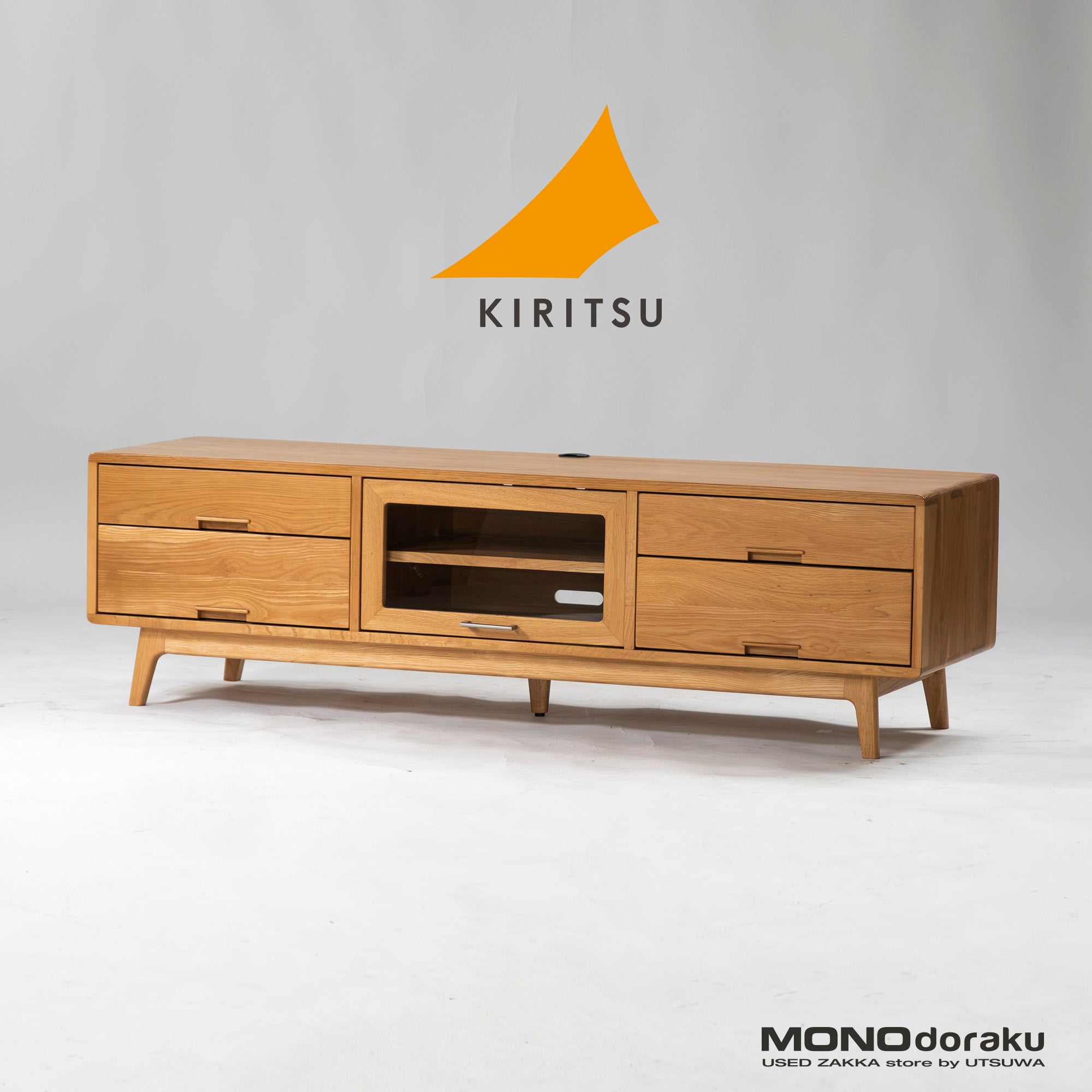 IDC Otsuka TV board, Kiritsu Mokko Nordy TV board w164, oak wood, solid wood, living room storage, storage furniture, low board, flap door