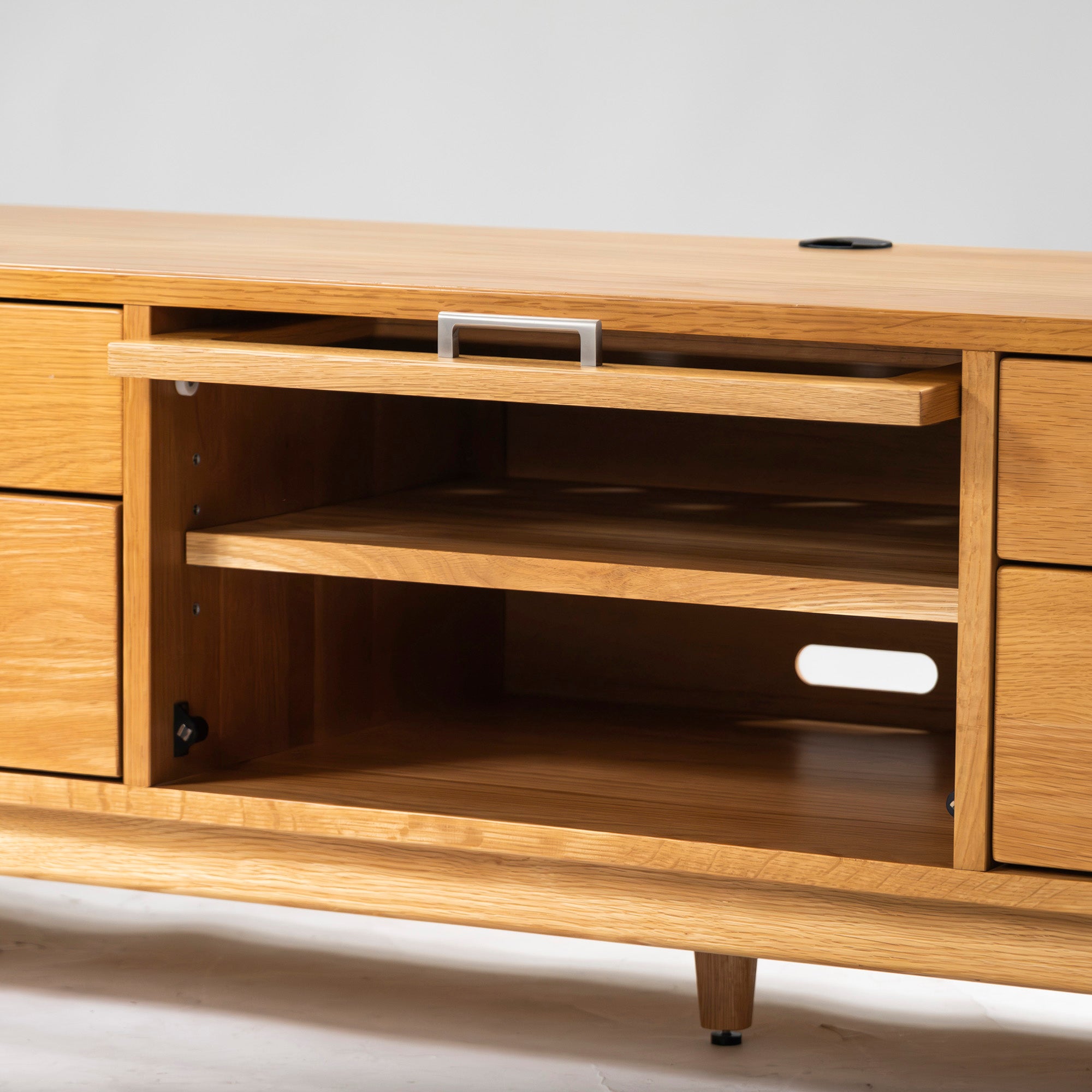 IDC Otsuka TV board, Kiritsu Mokko Nordy TV board w164, oak wood, solid wood, living room storage, storage furniture, low board, flap door