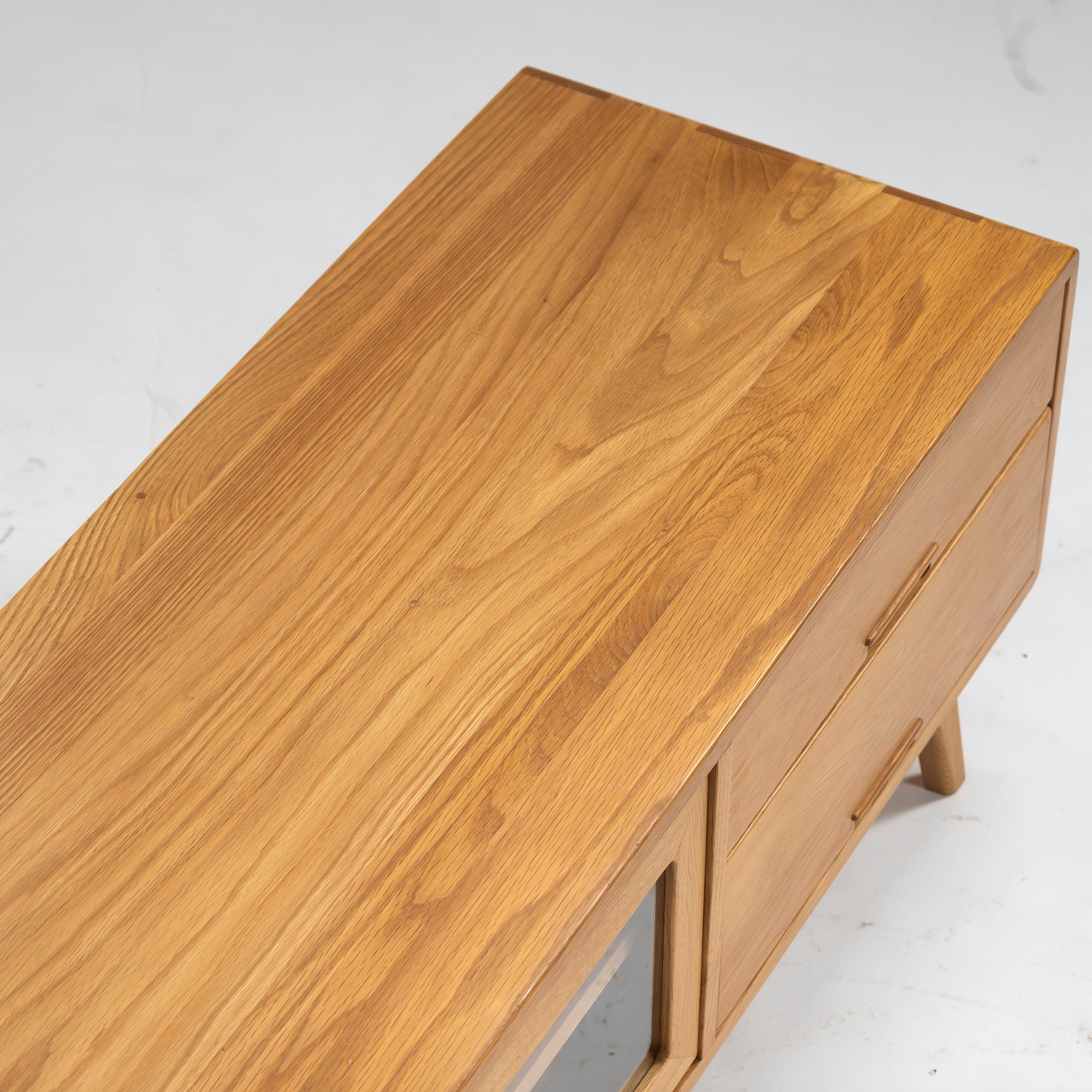IDC Otsuka TV board, Kiritsu Mokko Nordy TV board w164, oak wood, solid wood, living room storage, storage furniture, low board, flap door