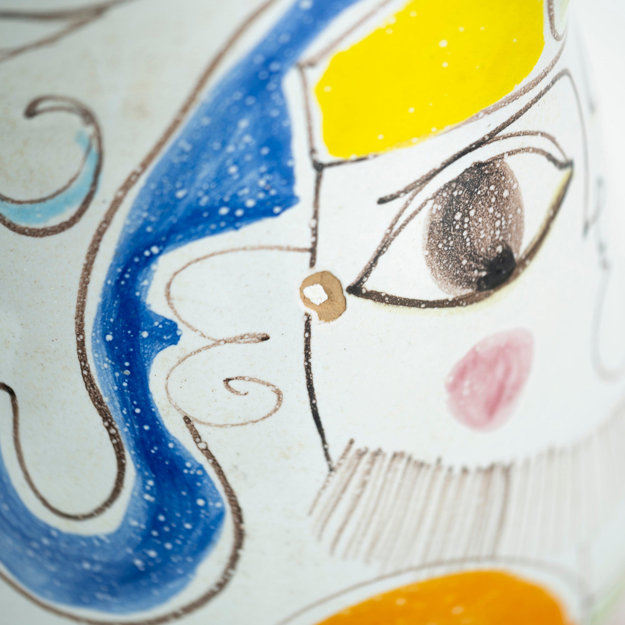 De Simone Sicilian Pottery Hand Painted Pitcher Flower Vase