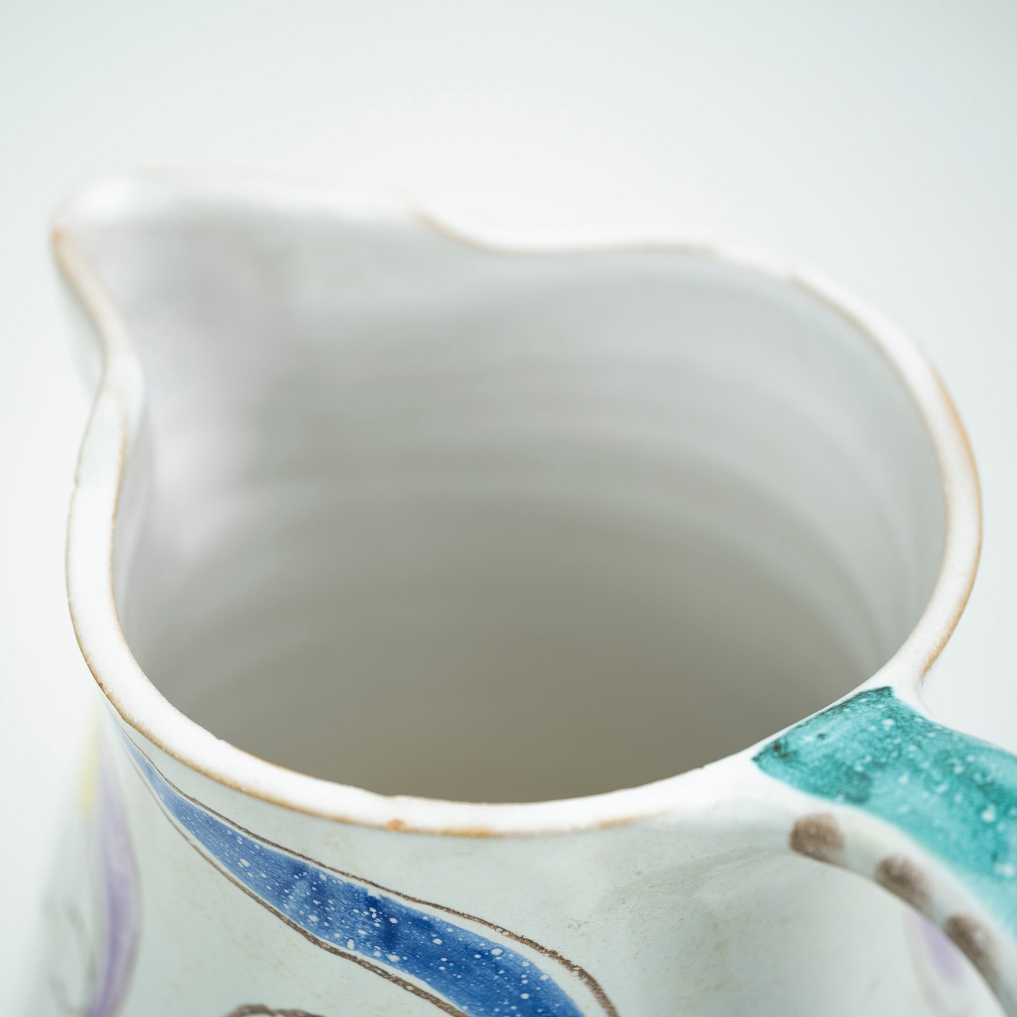 De Simone Sicilian Pottery Hand Painted Pitcher Flower Vase