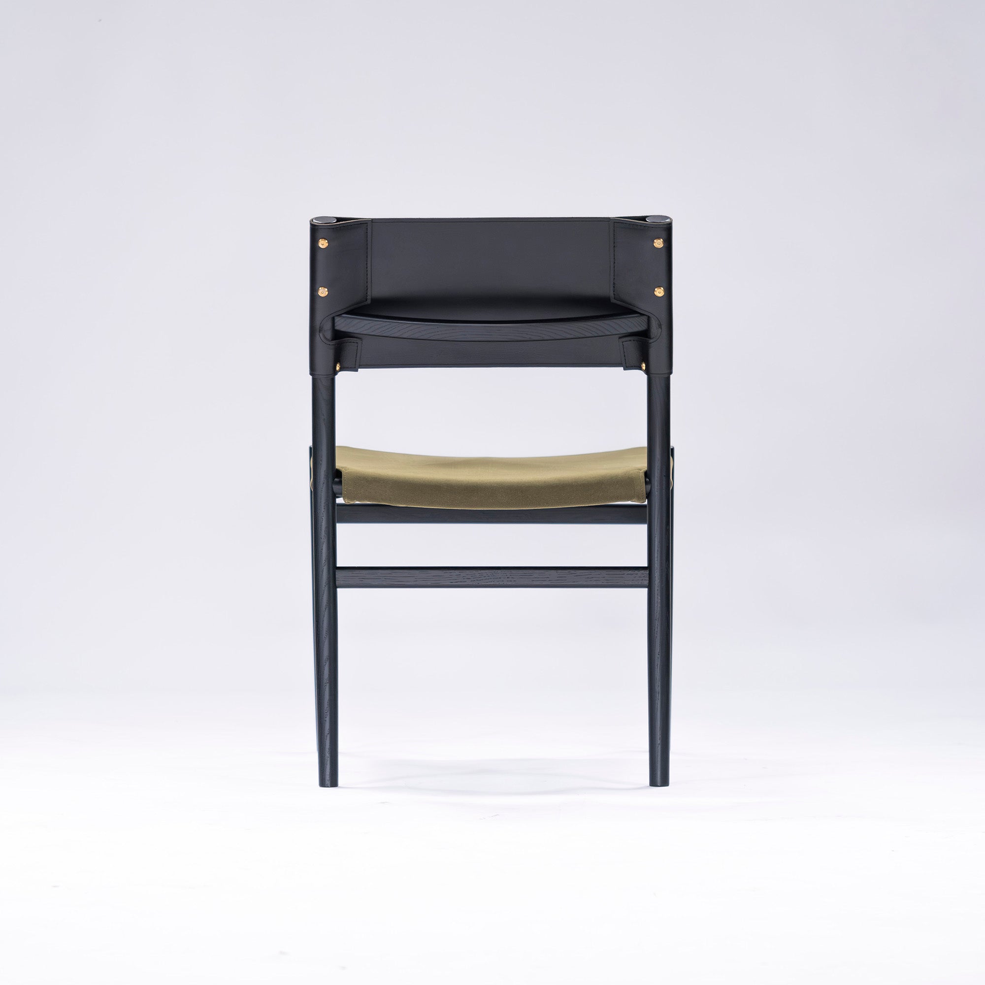 MASTERWAL YU UC4 Dining Chair, Red Oak, Black Paint (1), Genuine Leather, Modern, Scandinavian