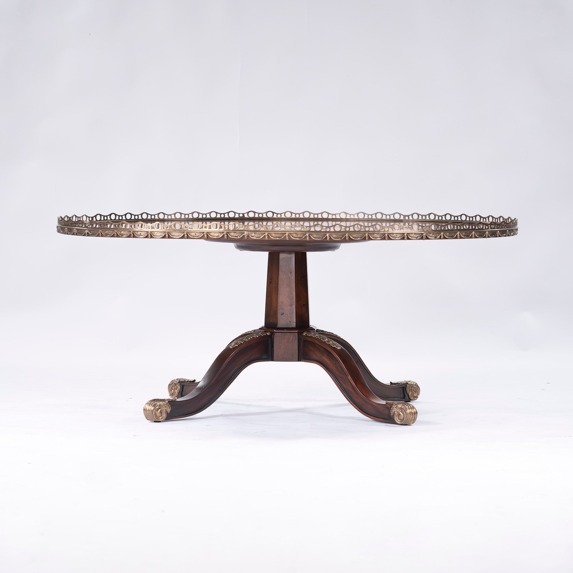 THEODORE ALEXANDER Center Table, Cocktail Table, Mahogany, Brass, Maitland Smith, Living Table