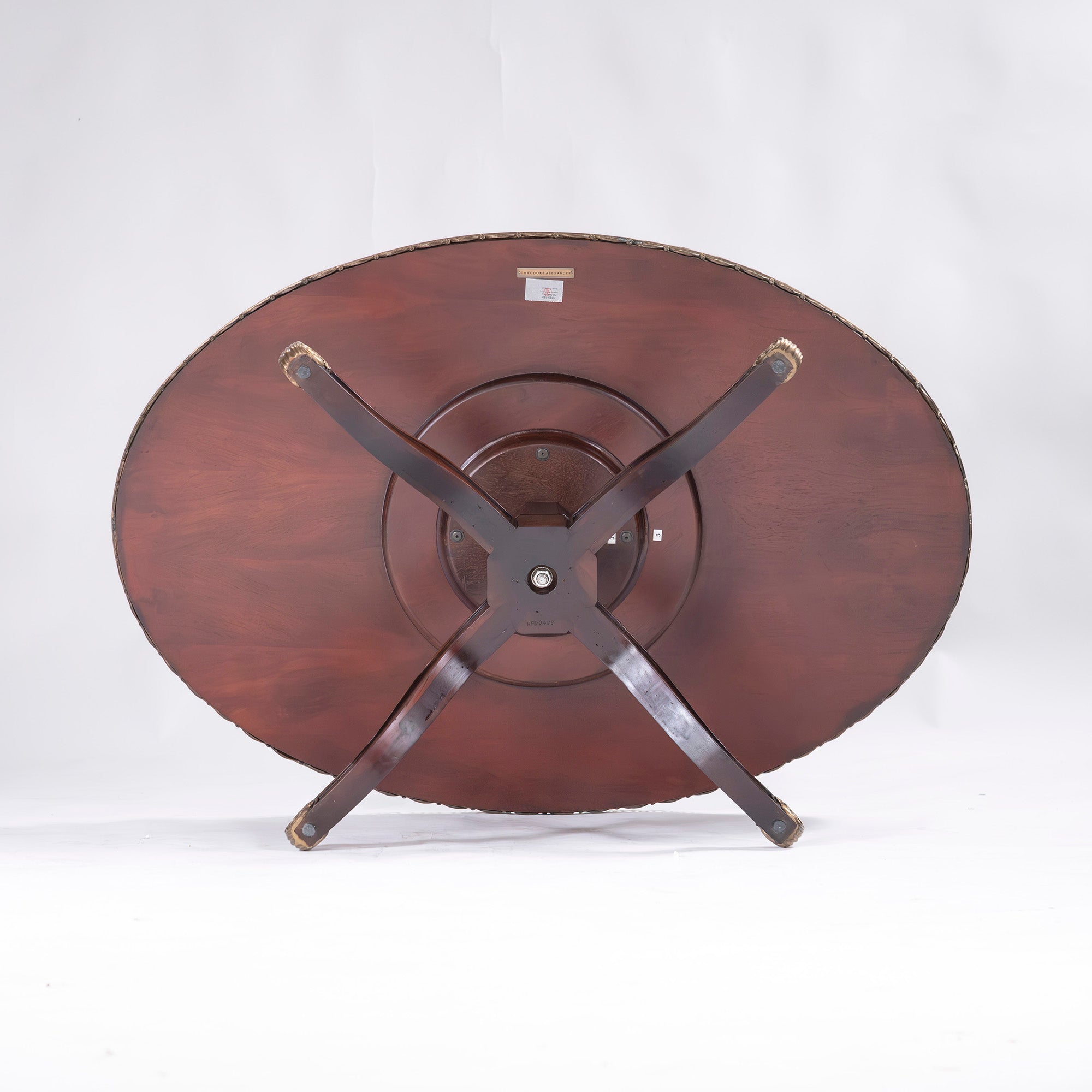 THEODORE ALEXANDER Center Table, Cocktail Table, Mahogany, Brass, Maitland Smith, Living Table