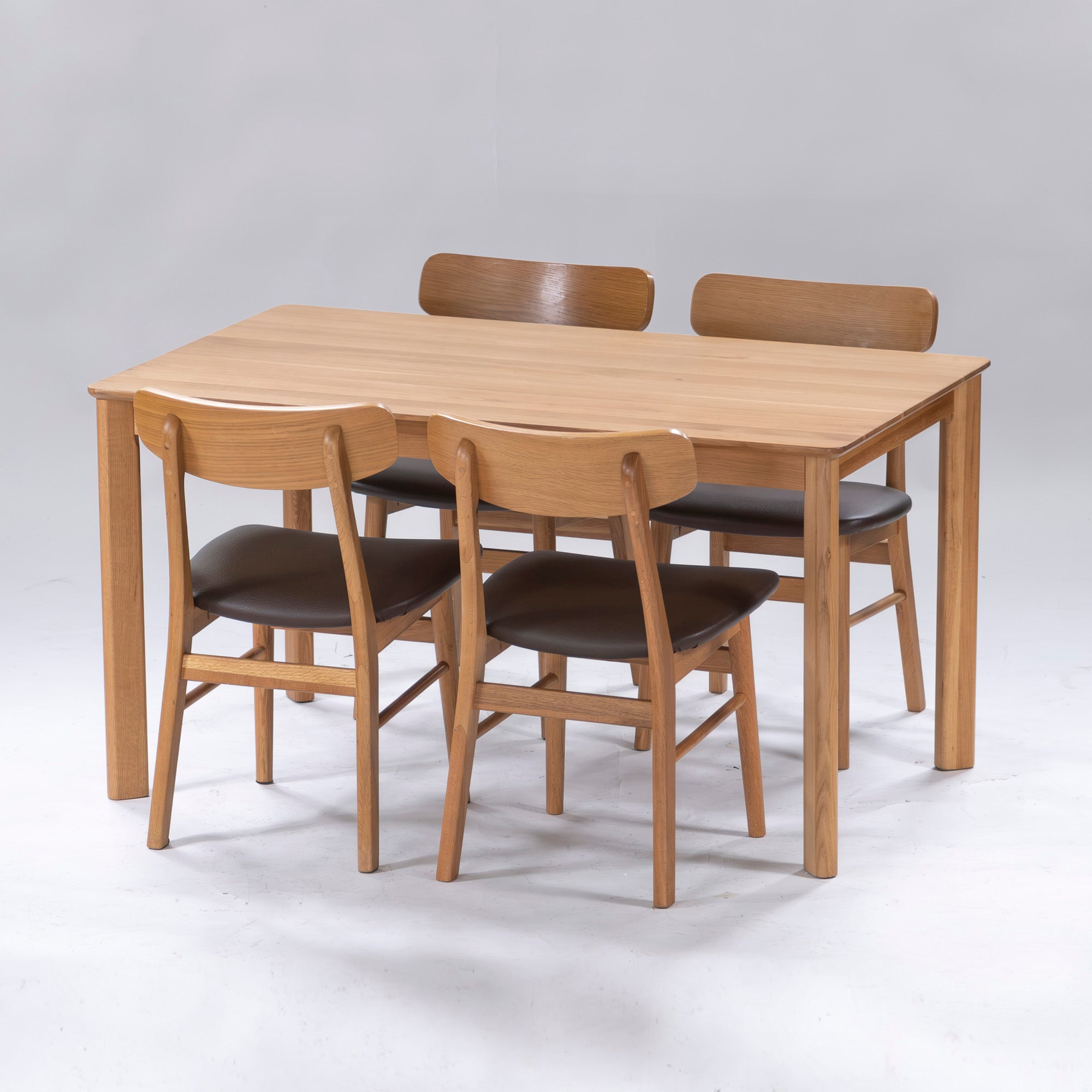 Dining 5-piece set by Okawa Furniture, Milka, Oak wood ◆Delivery area limited◆ Natural modern Scandinavian design Simple dining table