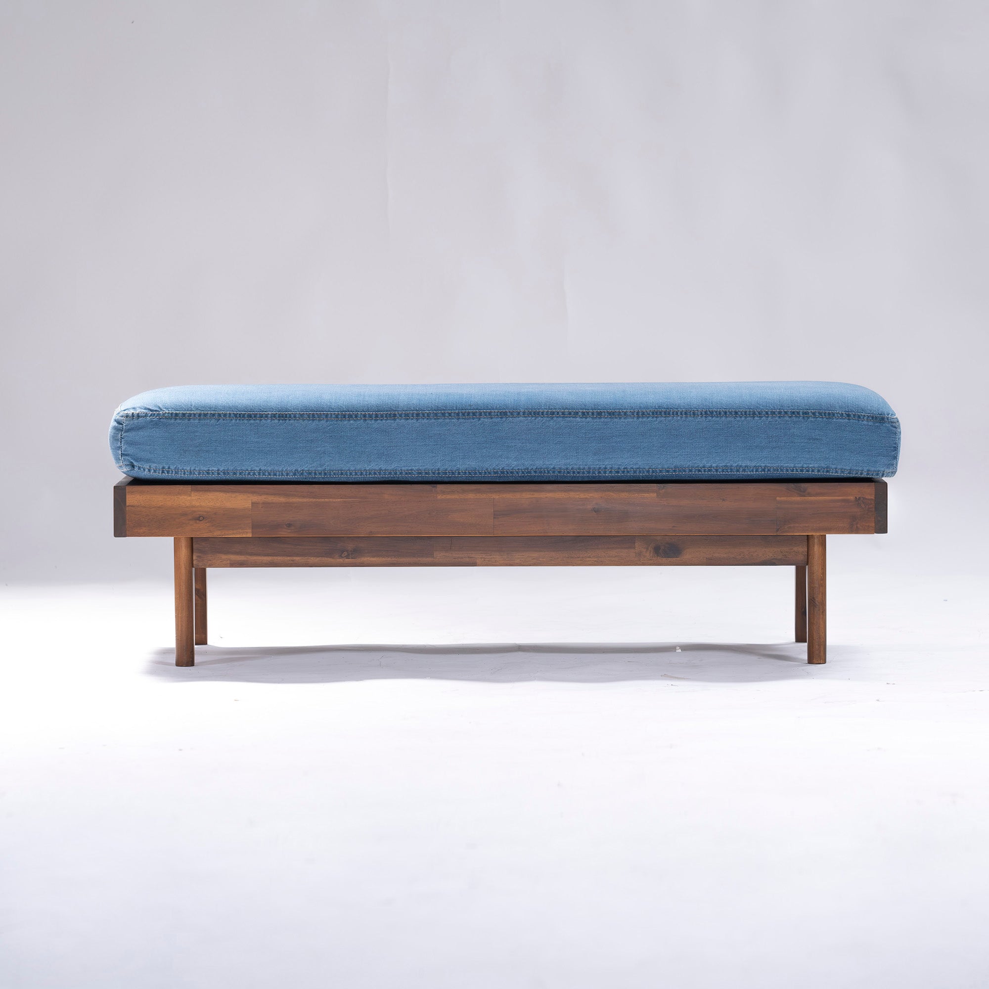 Unico Dining Bench unico SWELLA Bench w120 Denim Acacia Wood Bench 2P Sofa Covering West Coast Cafe