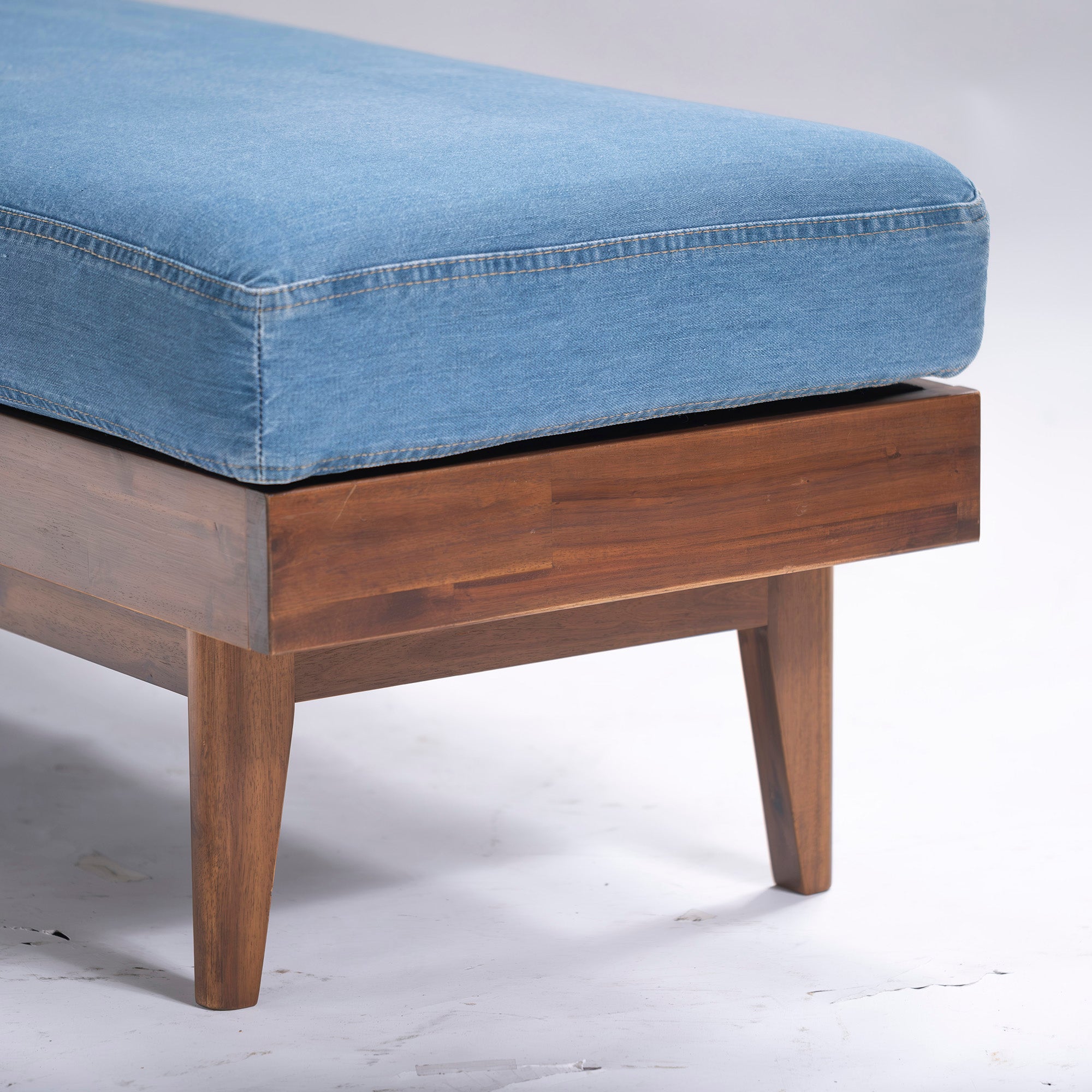 Unico Dining Bench unico SWELLA Bench w120 Denim Acacia Wood Bench 2P Sofa Covering West Coast Cafe