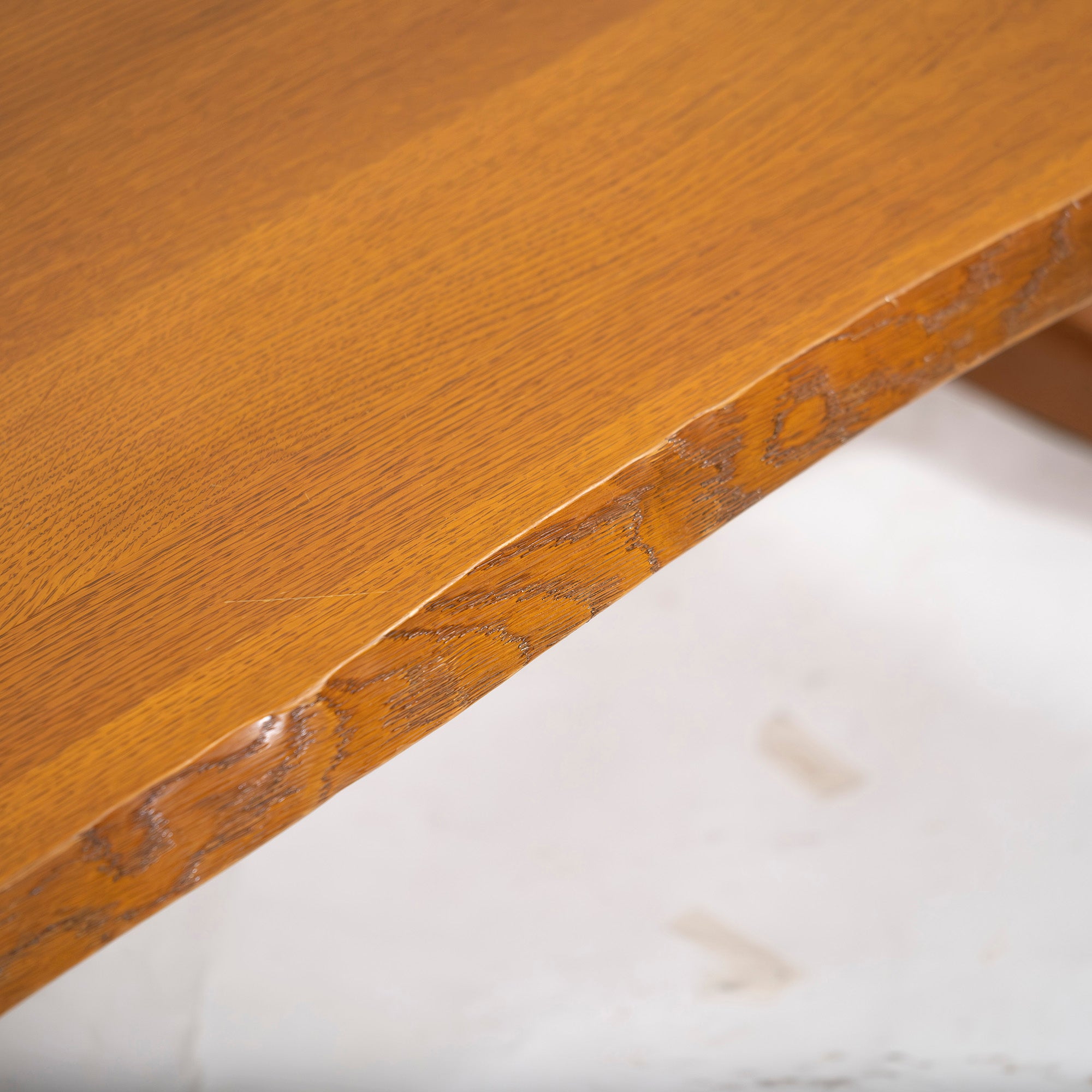 Center table, Kashiwa Mokko, low table, w120, oak wood, with bark, one-piece board style, low table, solid wood, oak wood, Japanese modern, living room table