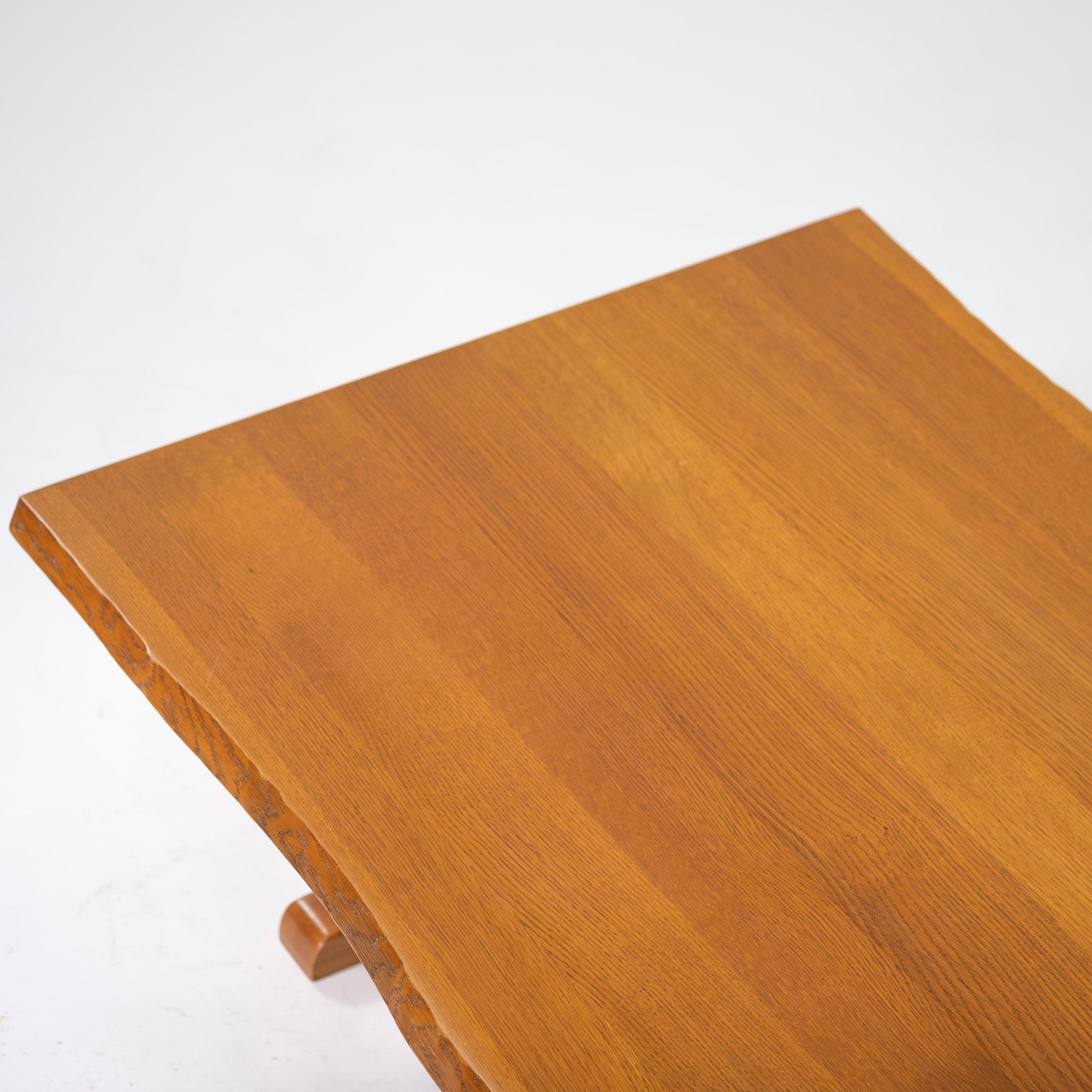 Center table, Kashiwa Mokko, low table, w120, oak wood, with bark, one-piece board style, low table, solid wood, oak wood, Japanese modern, living room table
