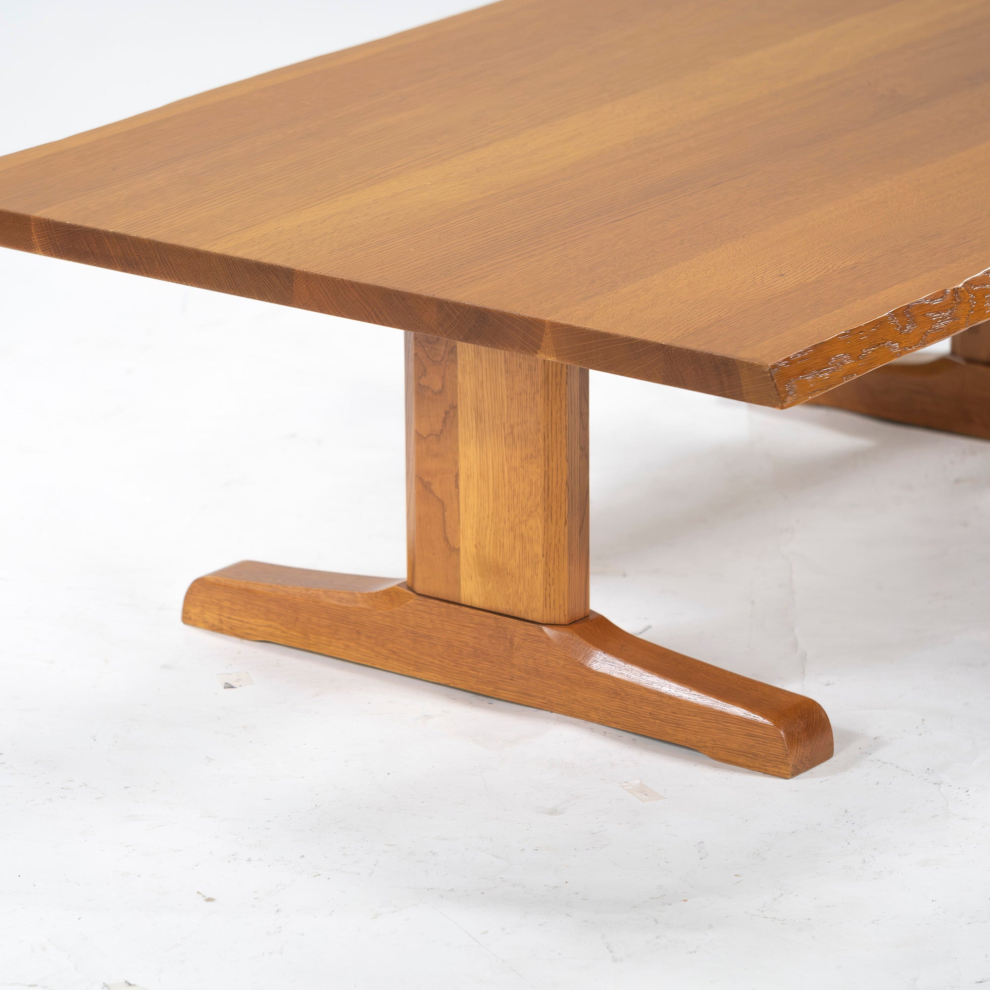 Center table, Kashiwa Mokko, low table, w120, oak wood, with bark, one-piece board style, low table, solid wood, oak wood, Japanese modern, living room table