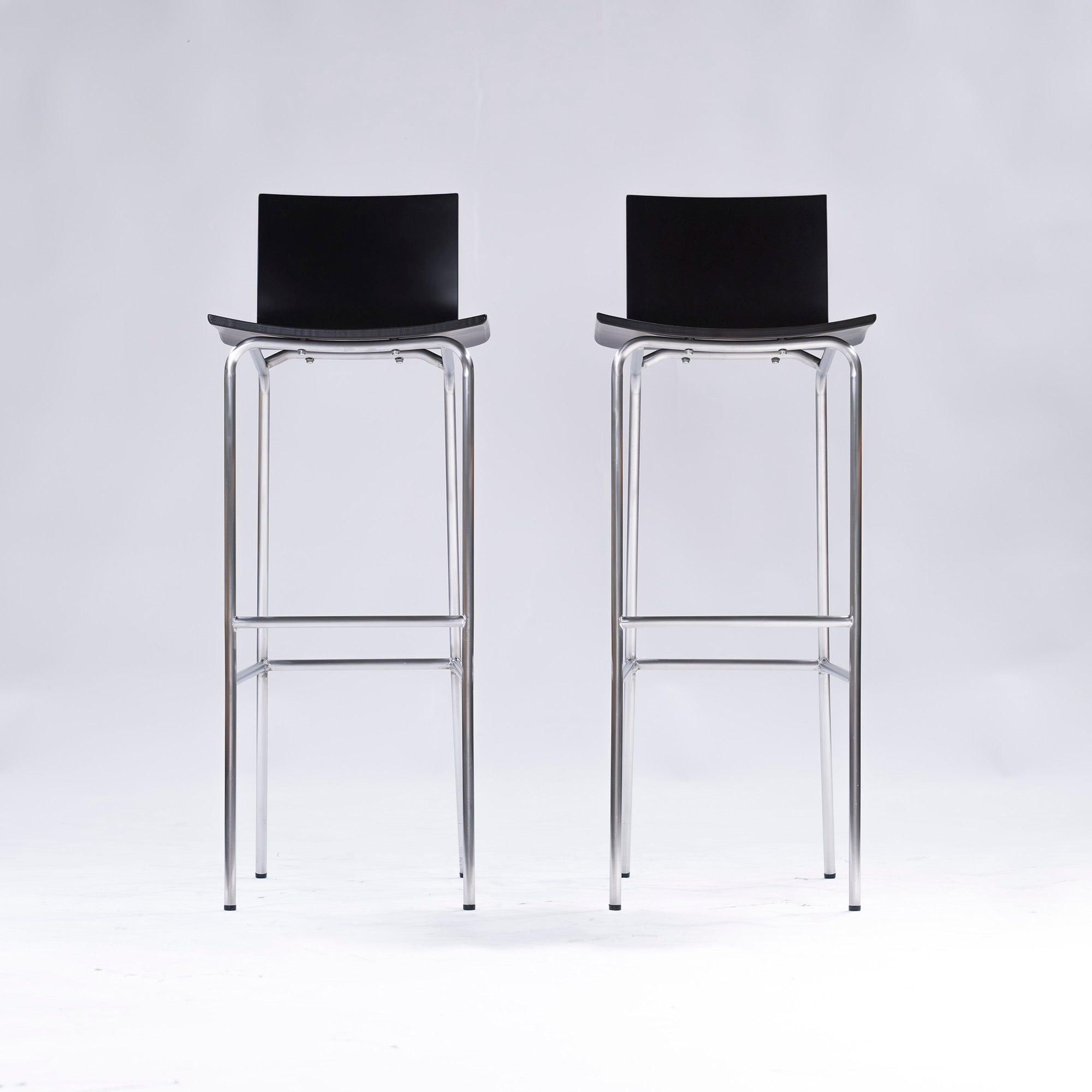 IDEE Counter Chair, Plywood, High Chair, Set of 2, Beech, Dark Brown, Nordic Modern, Natural Modern