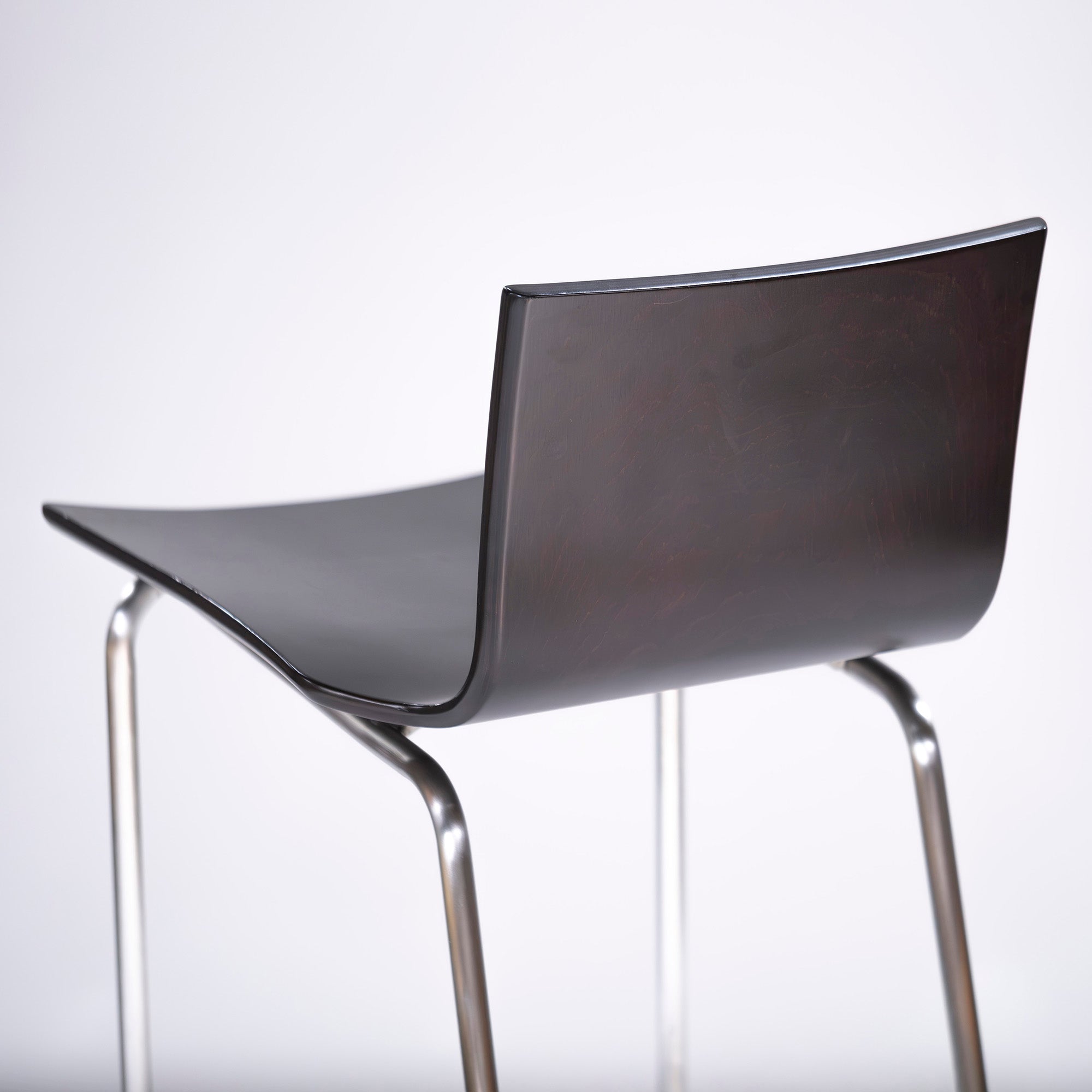 IDEE Counter Chair, Plywood, High Chair, Set of 2, Beech, Dark Brown, Nordic Modern, Natural Modern