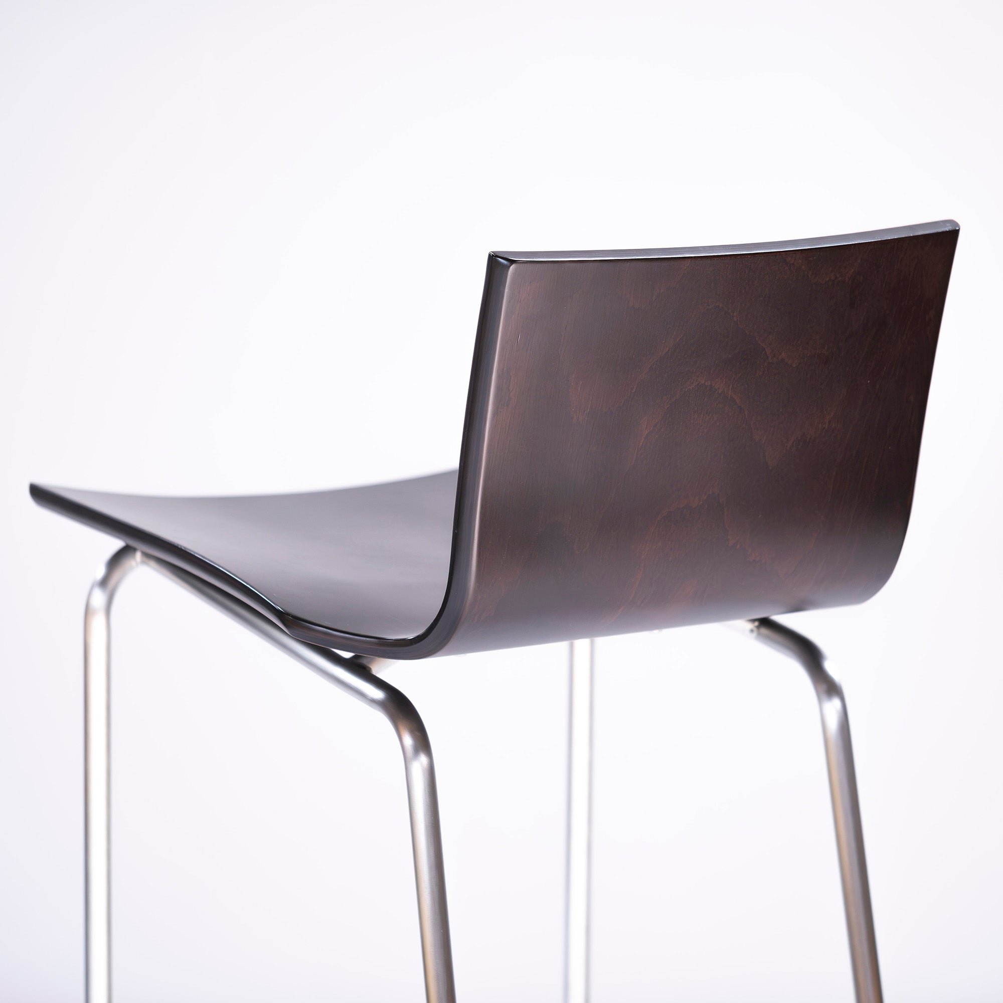 IDEE Counter Chair, Plywood, High Chair, Set of 2, Beech, Dark Brown, Nordic Modern, Natural Modern