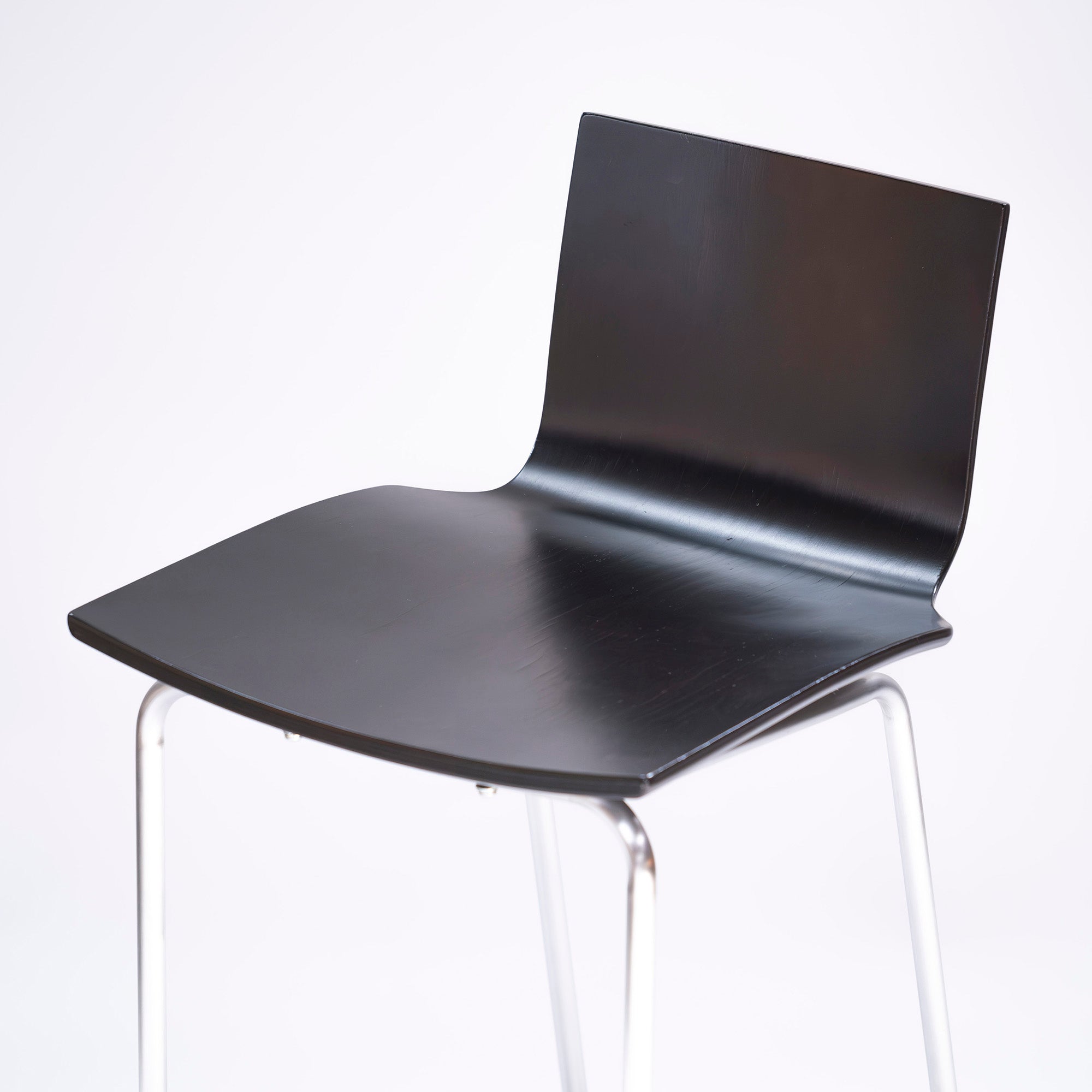 IDEE Counter Chair, Plywood, High Chair, Set of 2, Beech, Dark Brown, Nordic Modern, Natural Modern